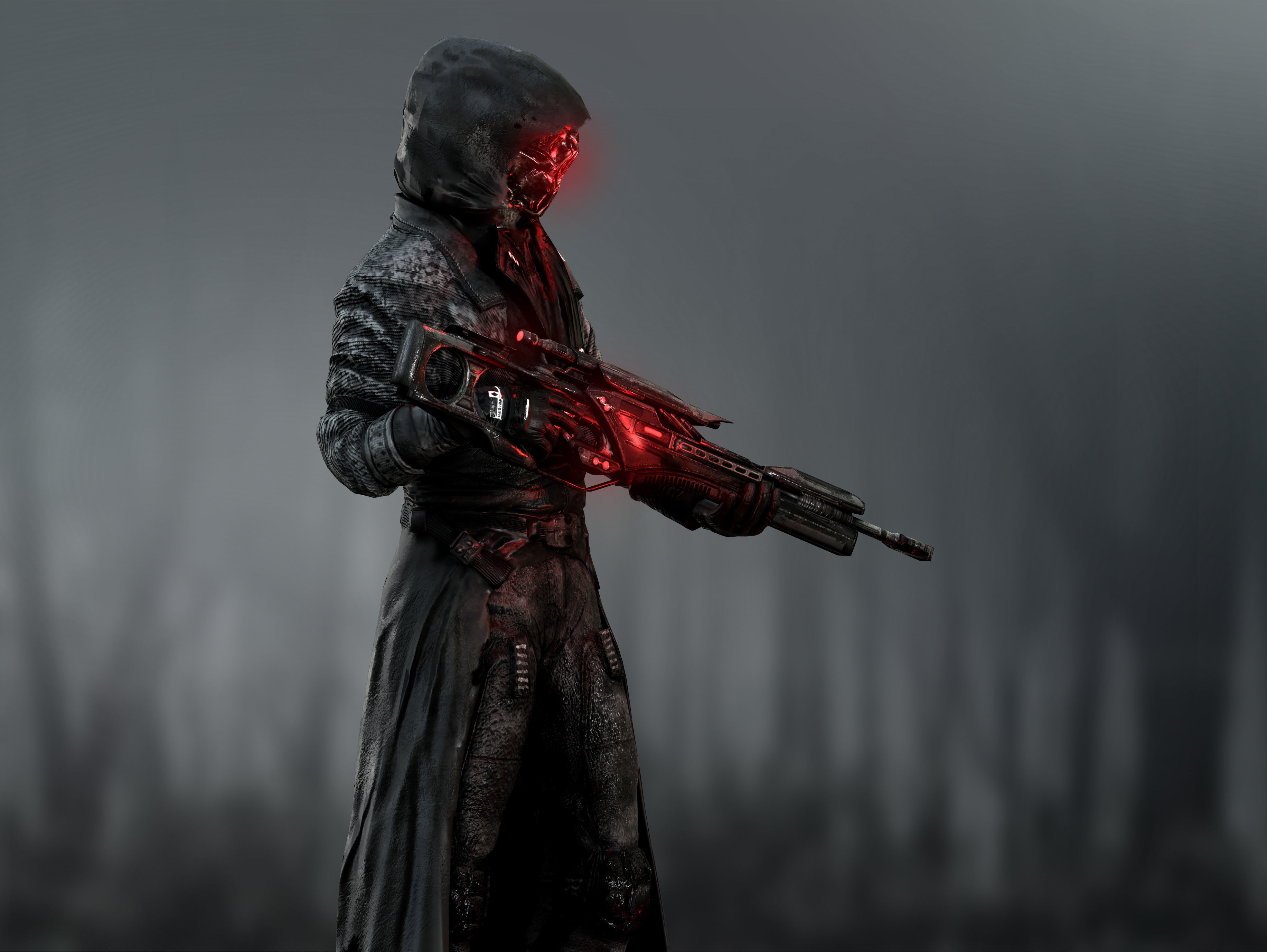 Sci Fi Sniper Soldier Low-poly 3D model_6