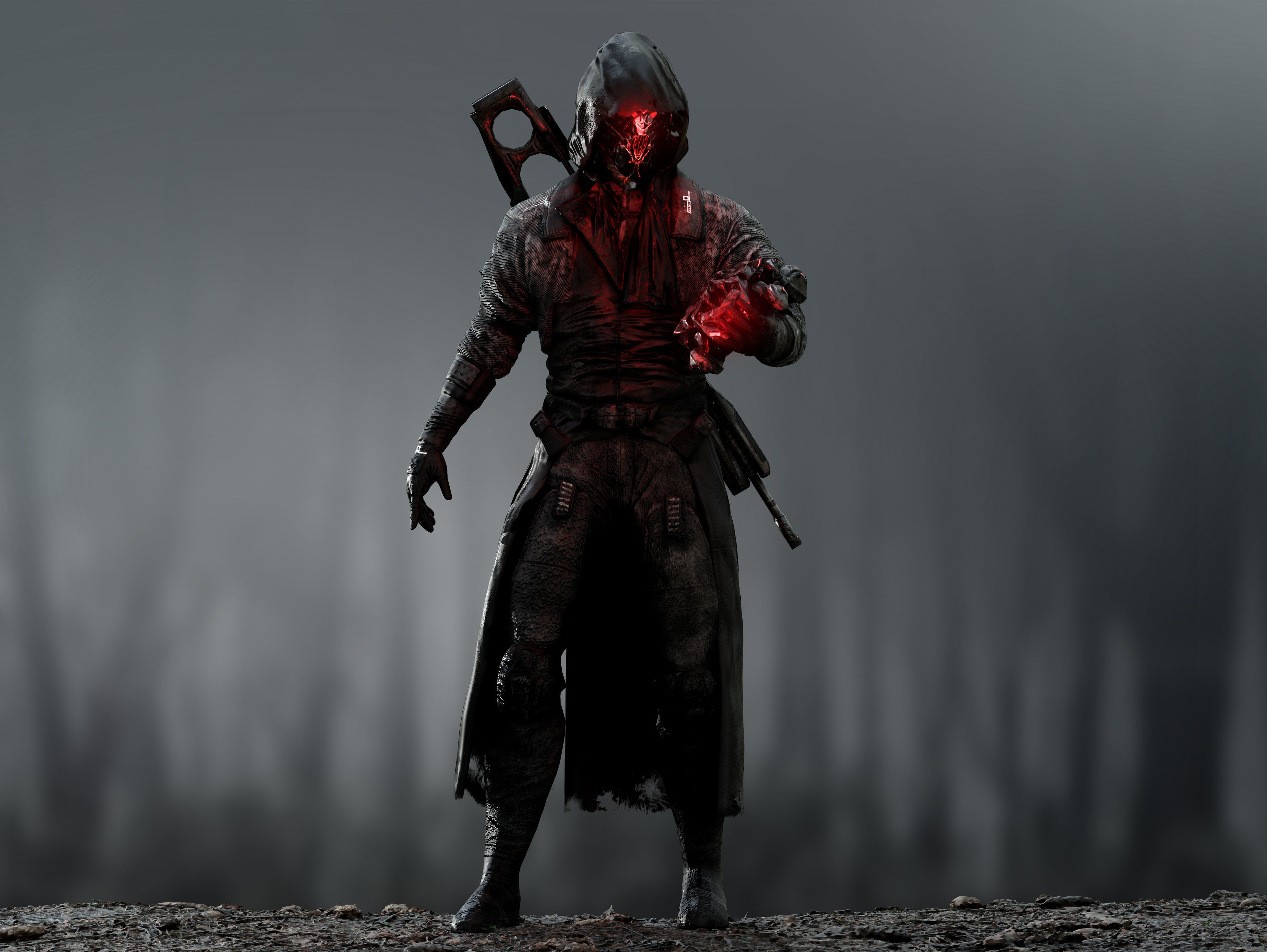 Sci Fi Sniper Soldier Low-poly 3D model_3