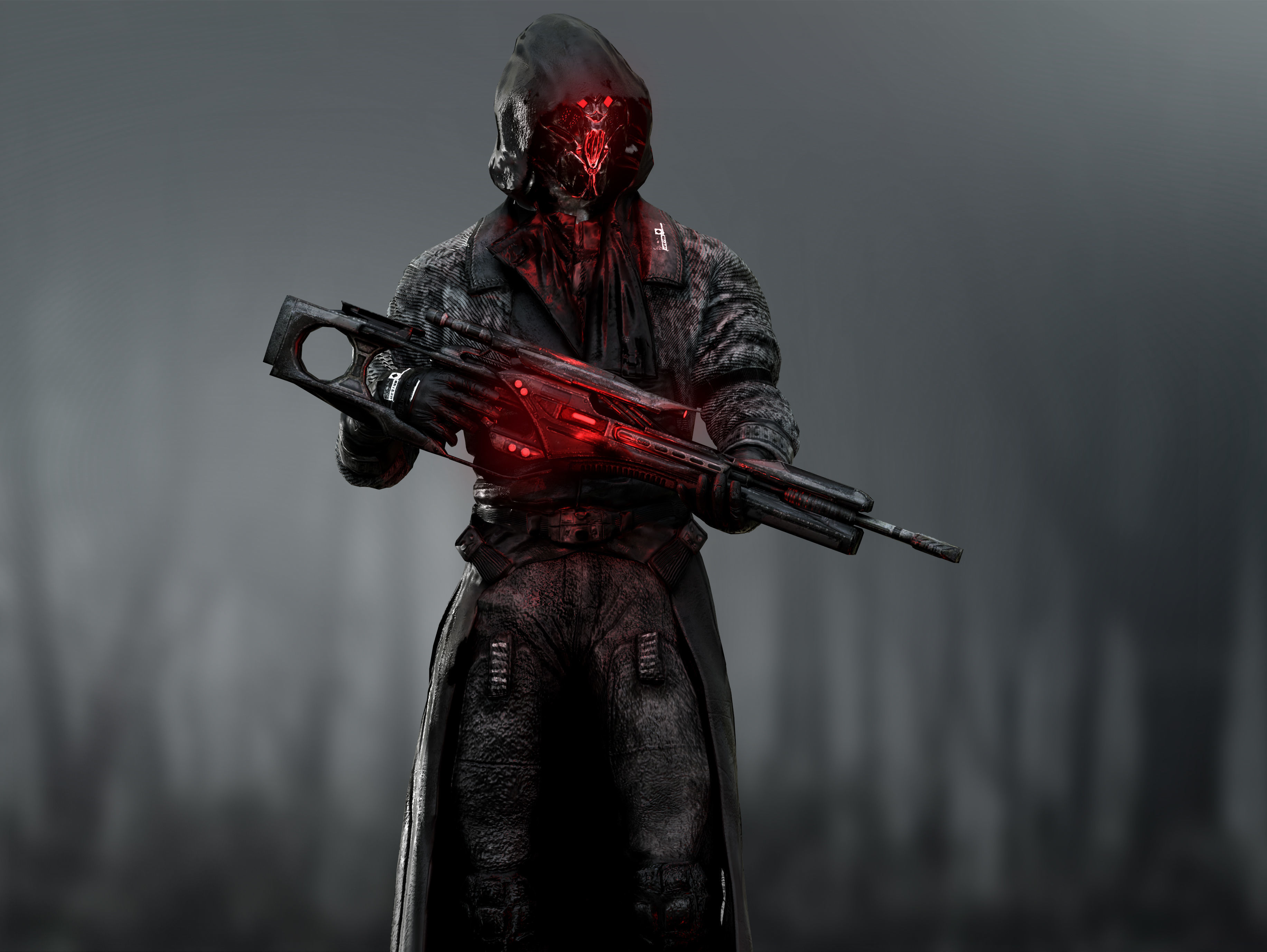 Sci Fi Sniper Soldier Low-poly 3D model_8