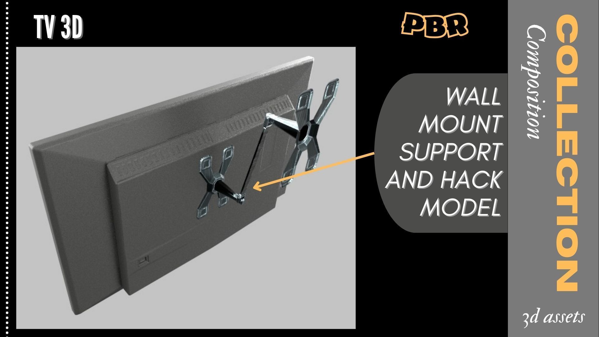 HD Smart TV 3D model Low-poly 3D model_1