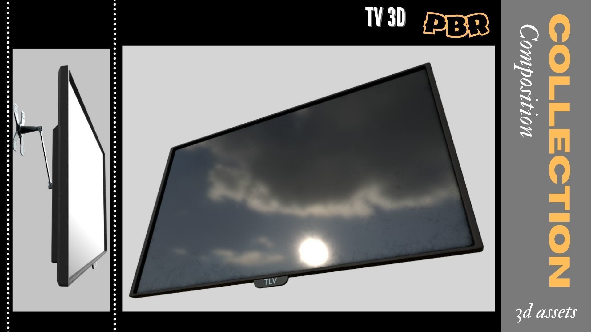 HD Smart TV 3D model Low-poly 3D model_4