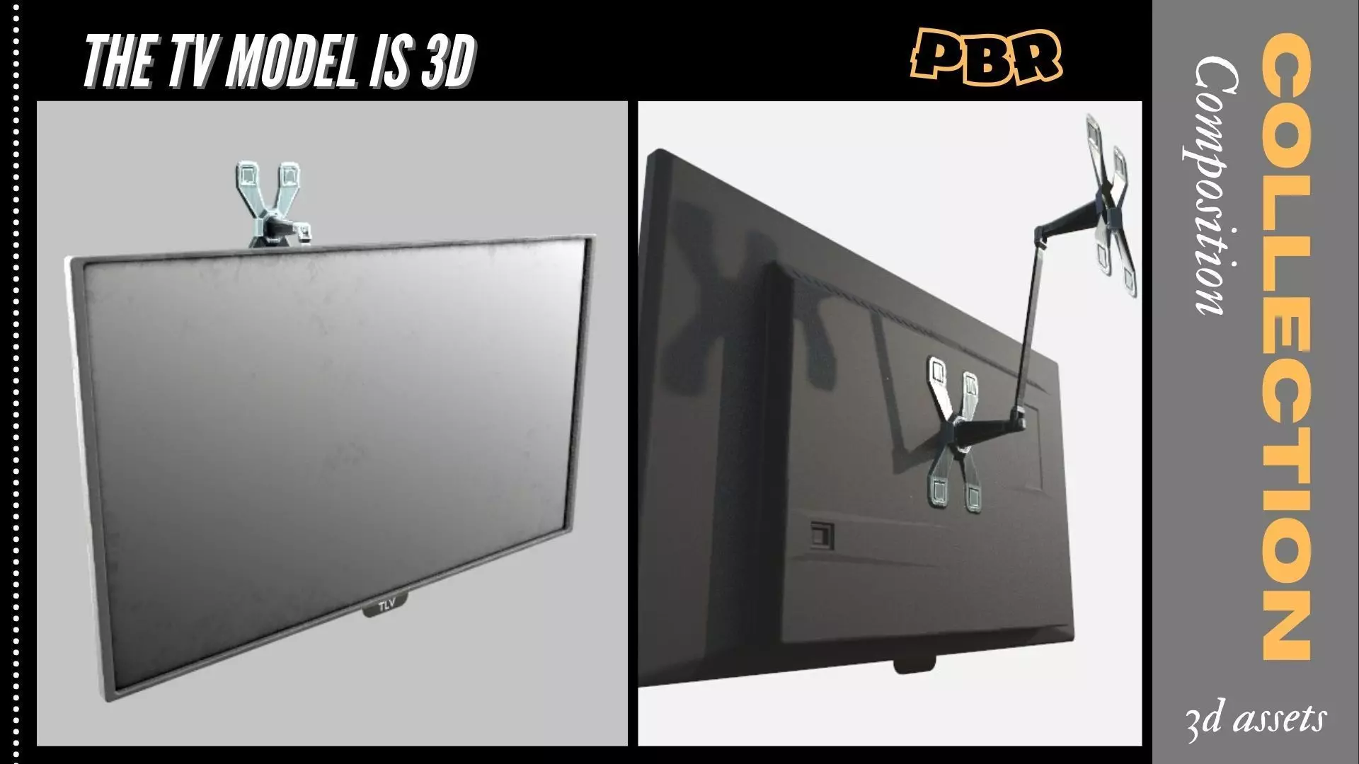 HD Smart TV 3D model Low-poly 3D model_0