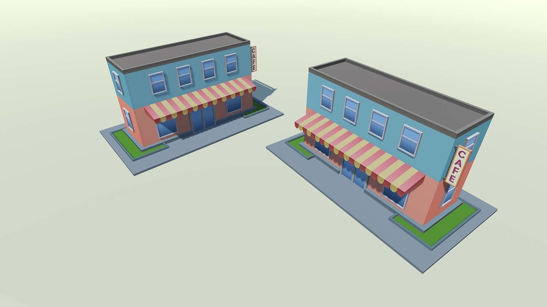 Mobile lowpoly buildings Low-poly 3D model_29