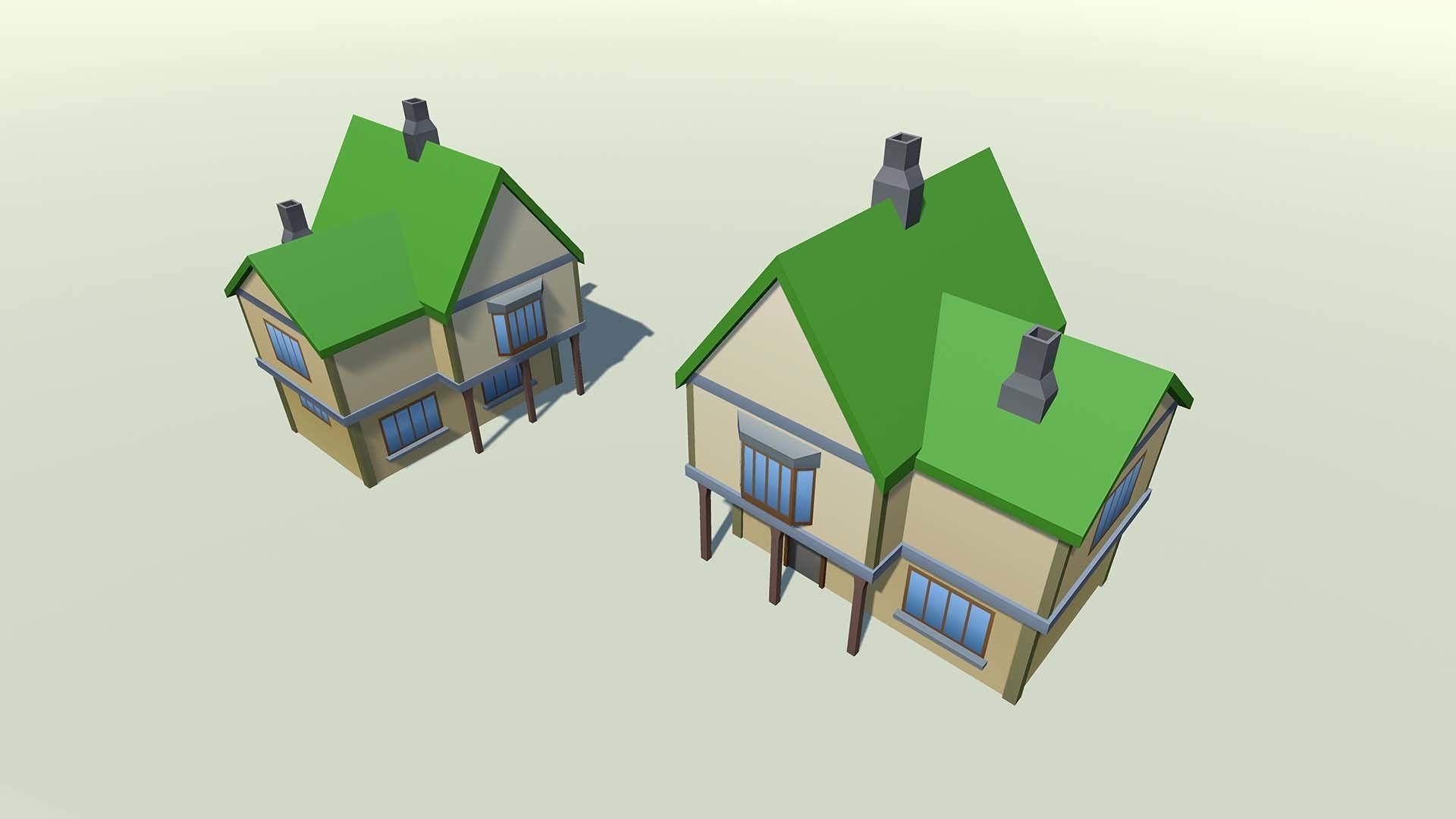 Mobile lowpoly buildings Low-poly 3D model_41