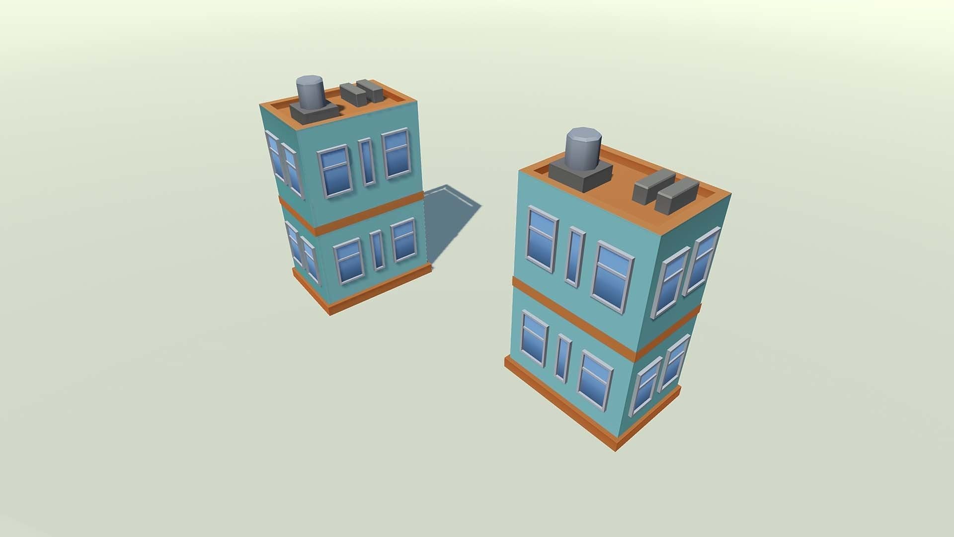 Mobile lowpoly buildings Low-poly 3D model_21