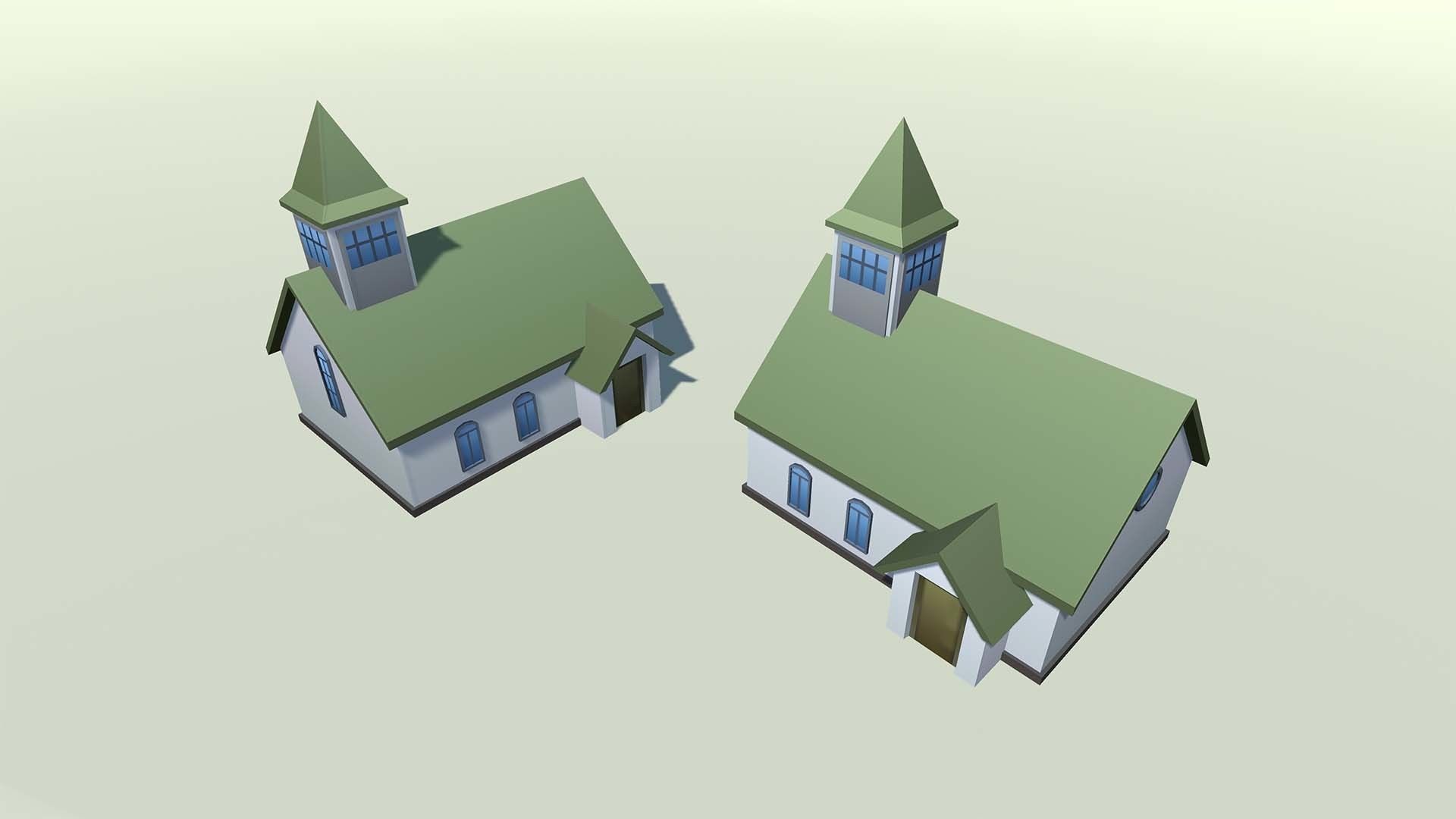 Mobile lowpoly buildings Low-poly 3D model_54