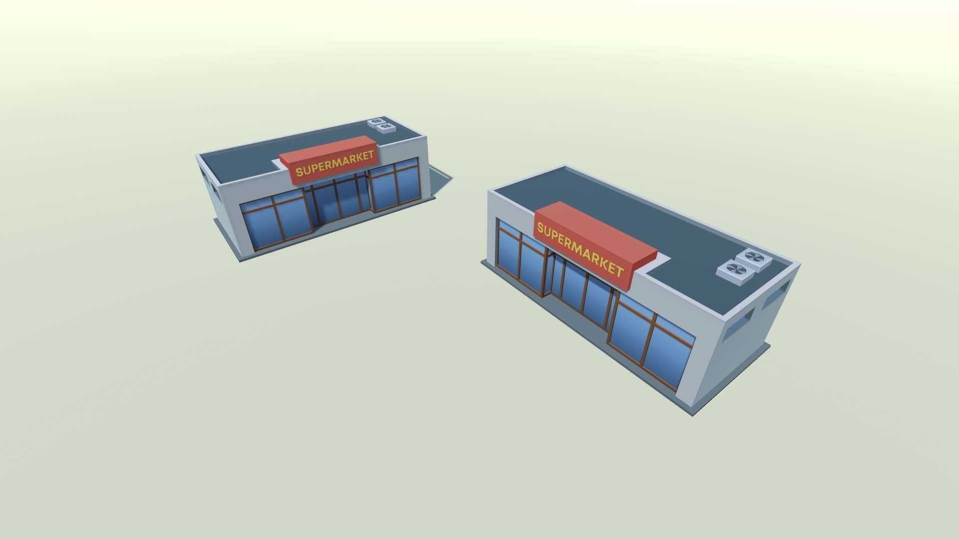 Mobile lowpoly buildings Low-poly 3D model_36