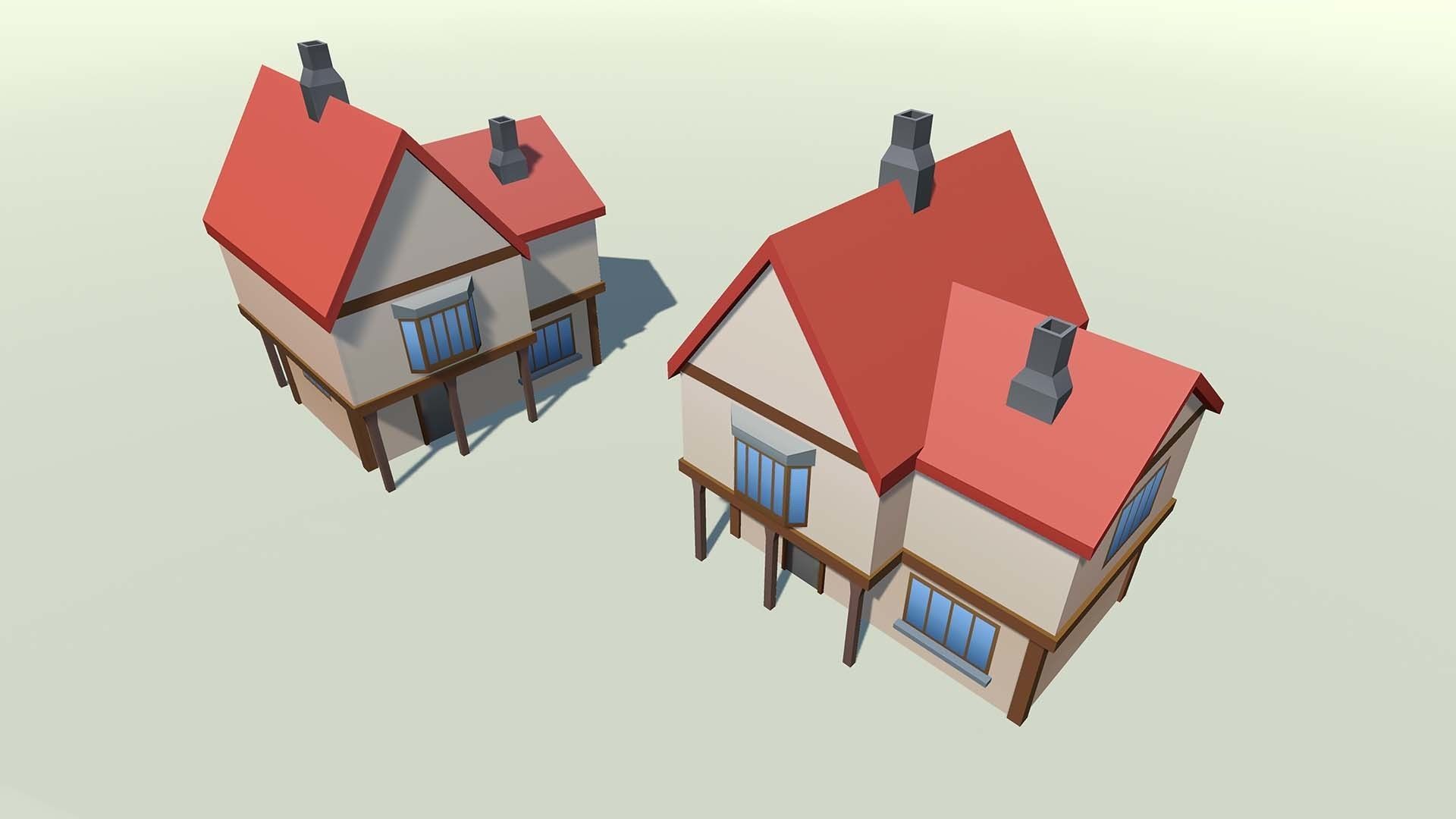 Mobile lowpoly buildings Low-poly 3D model_50