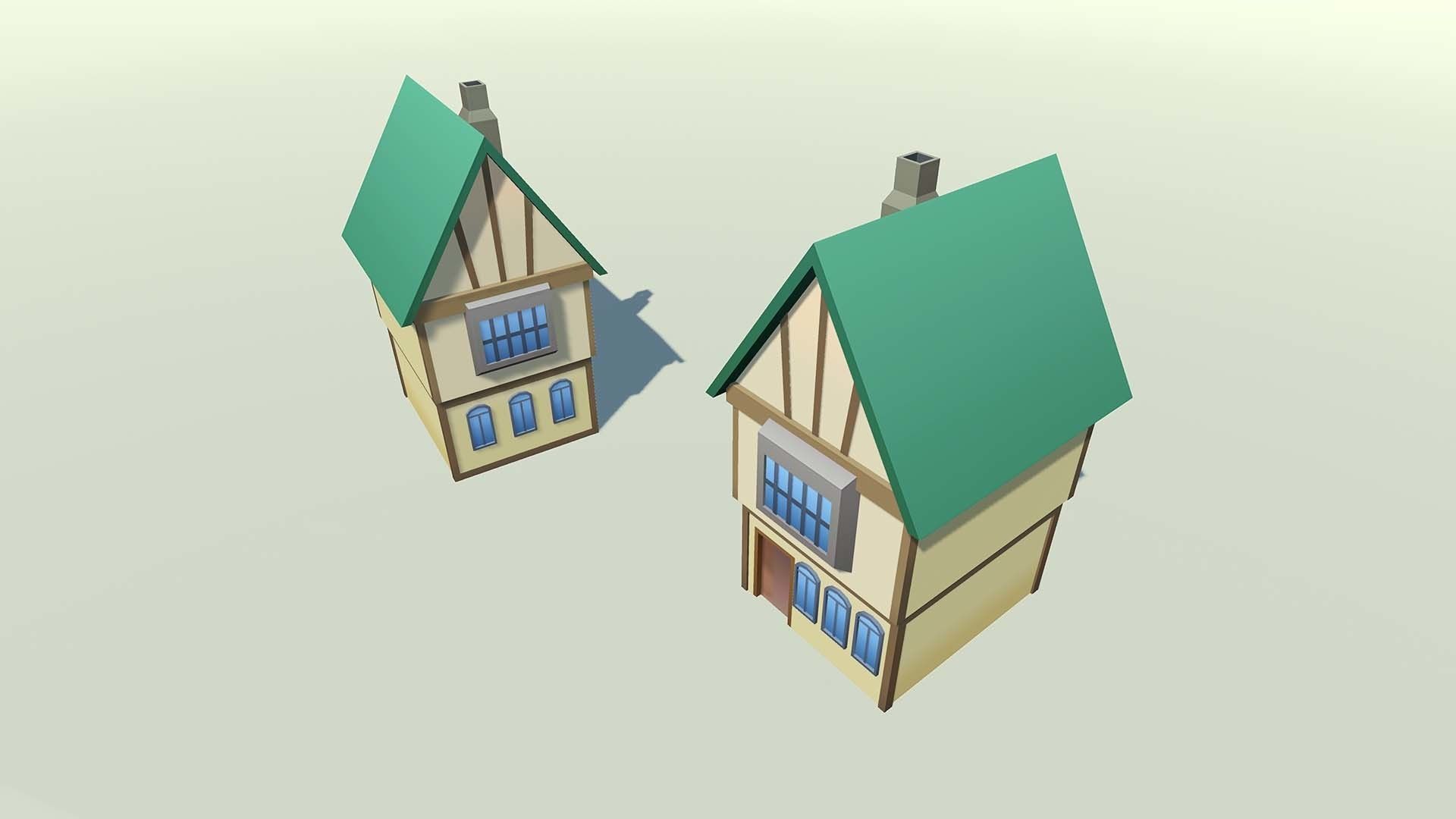Mobile lowpoly buildings Low-poly 3D model_53