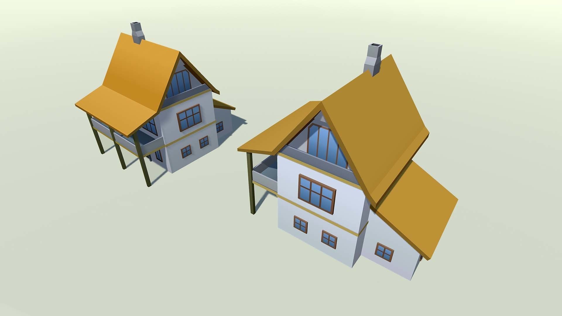 Mobile lowpoly buildings Low-poly 3D model_48