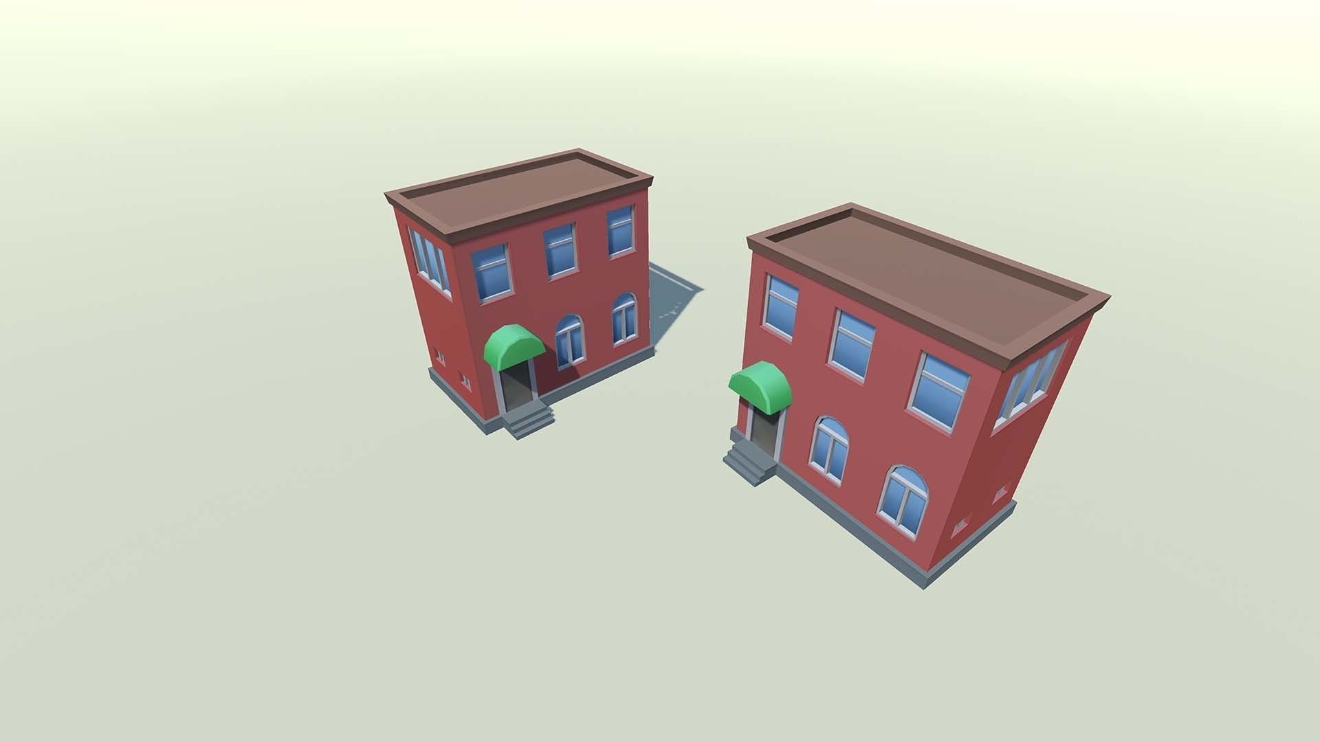 Mobile lowpoly buildings Low-poly 3D model_31