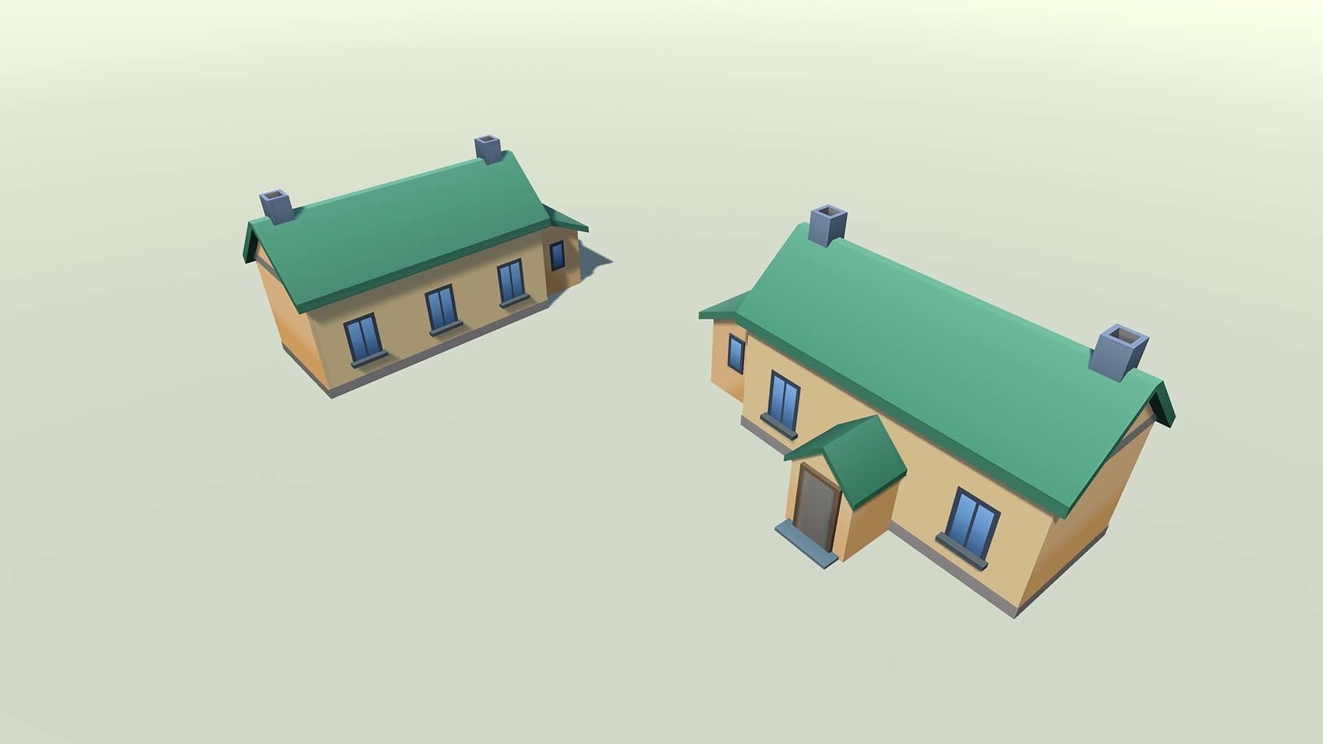 Mobile lowpoly buildings Low-poly 3D model_46