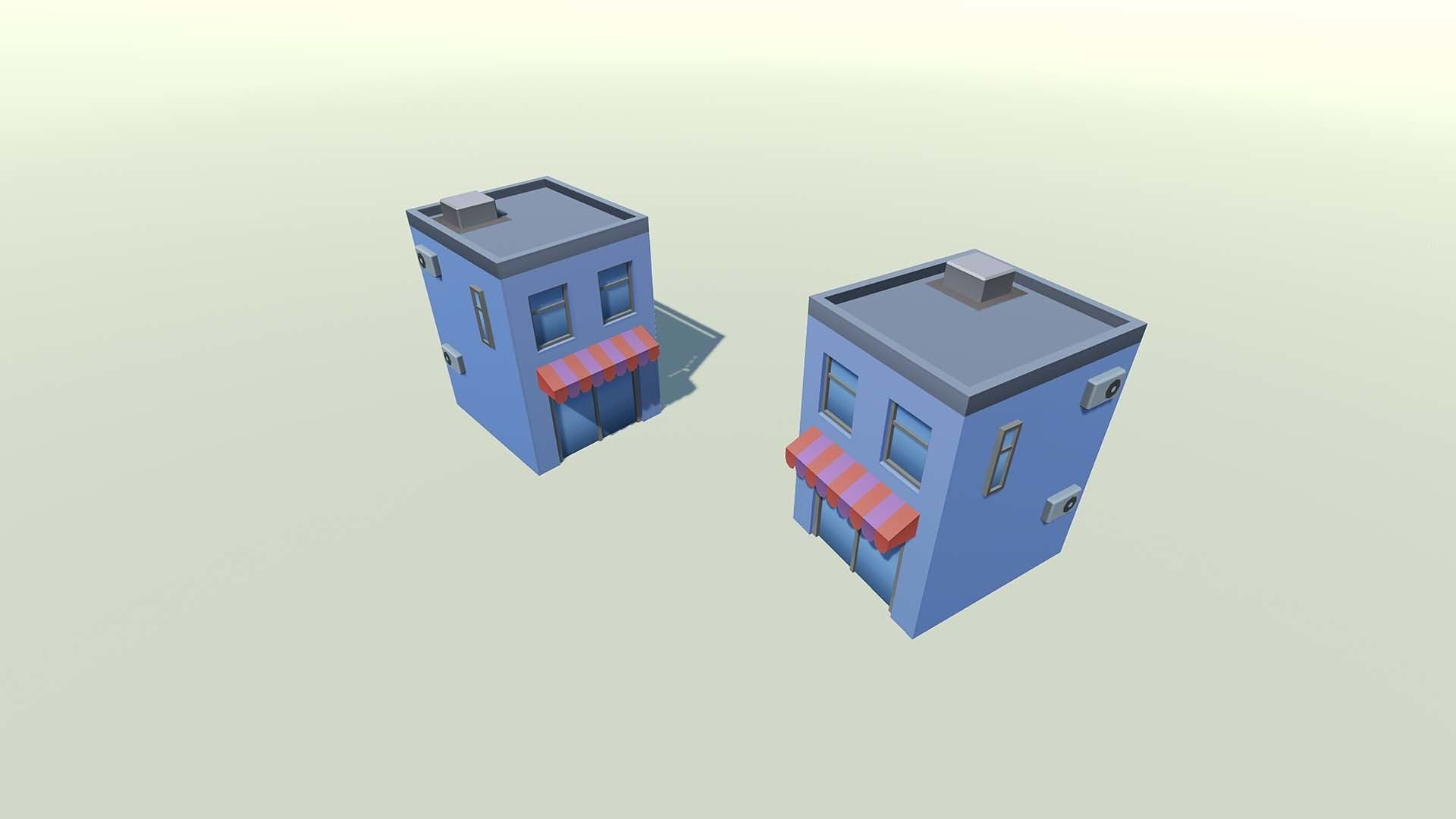 Mobile lowpoly buildings Low-poly 3D model_34