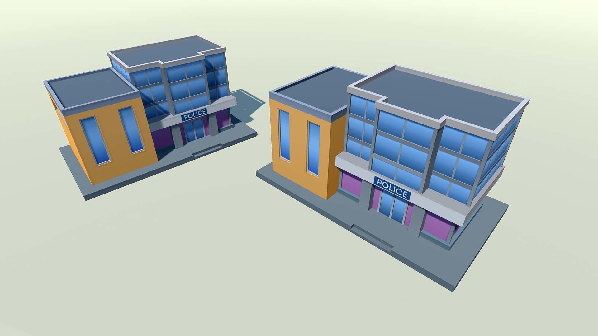 Mobile lowpoly buildings Low-poly 3D model_10
