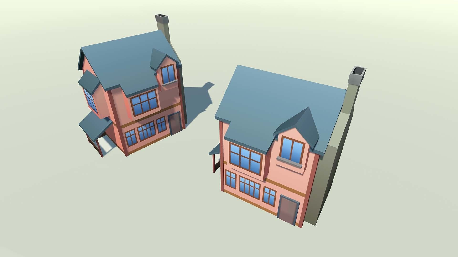 Mobile lowpoly buildings Low-poly 3D model_39