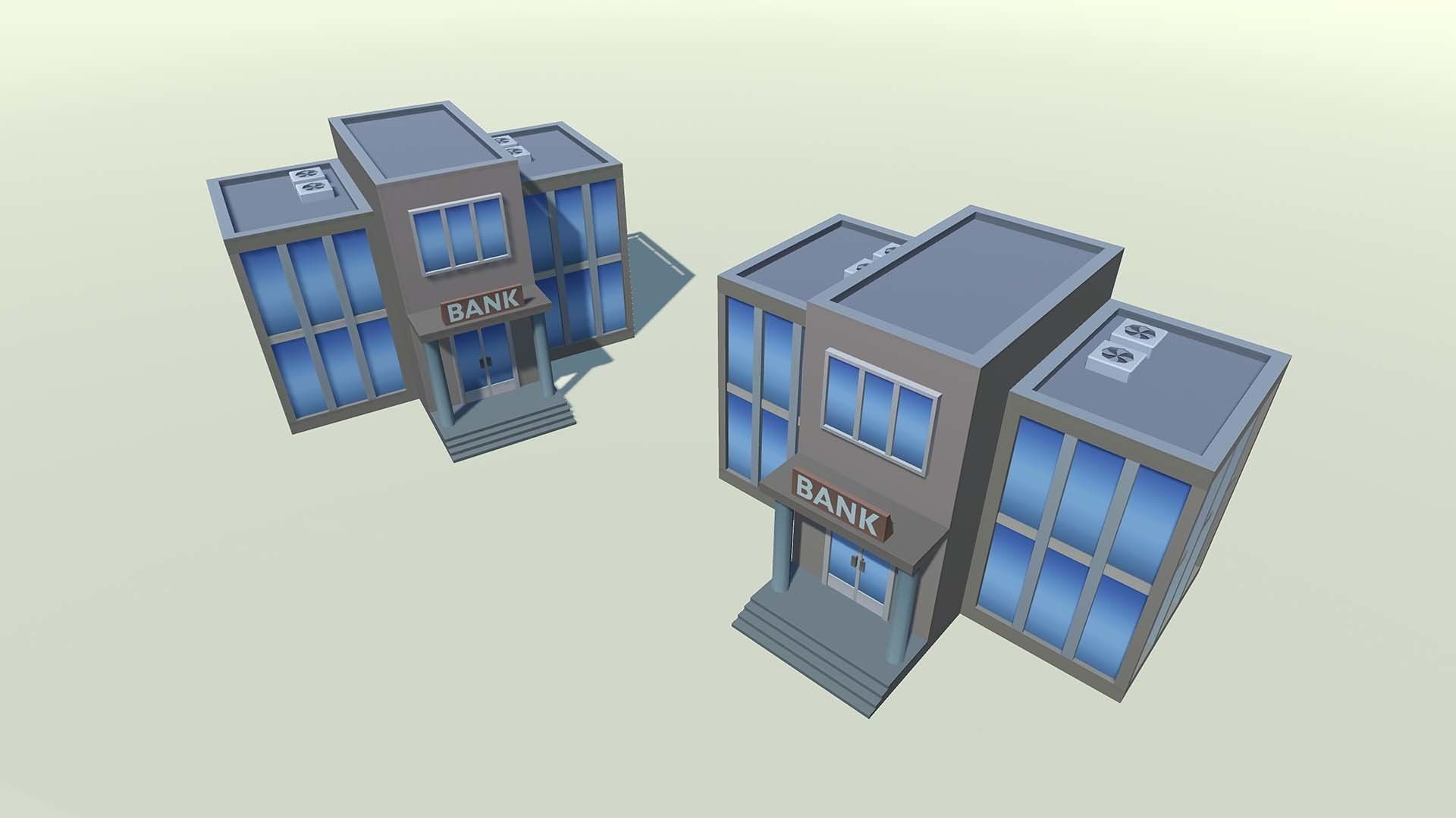 Mobile lowpoly buildings Low-poly 3D model_25