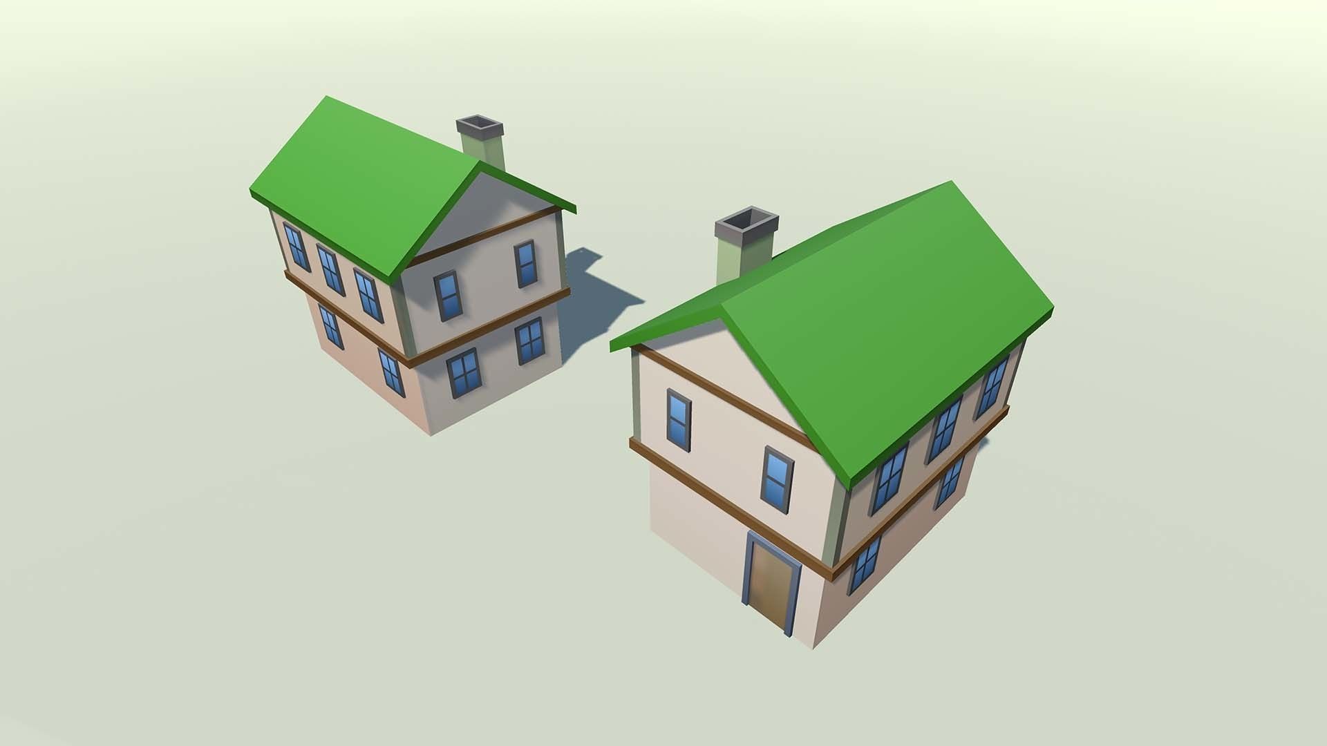 Mobile lowpoly buildings Low-poly 3D model_45