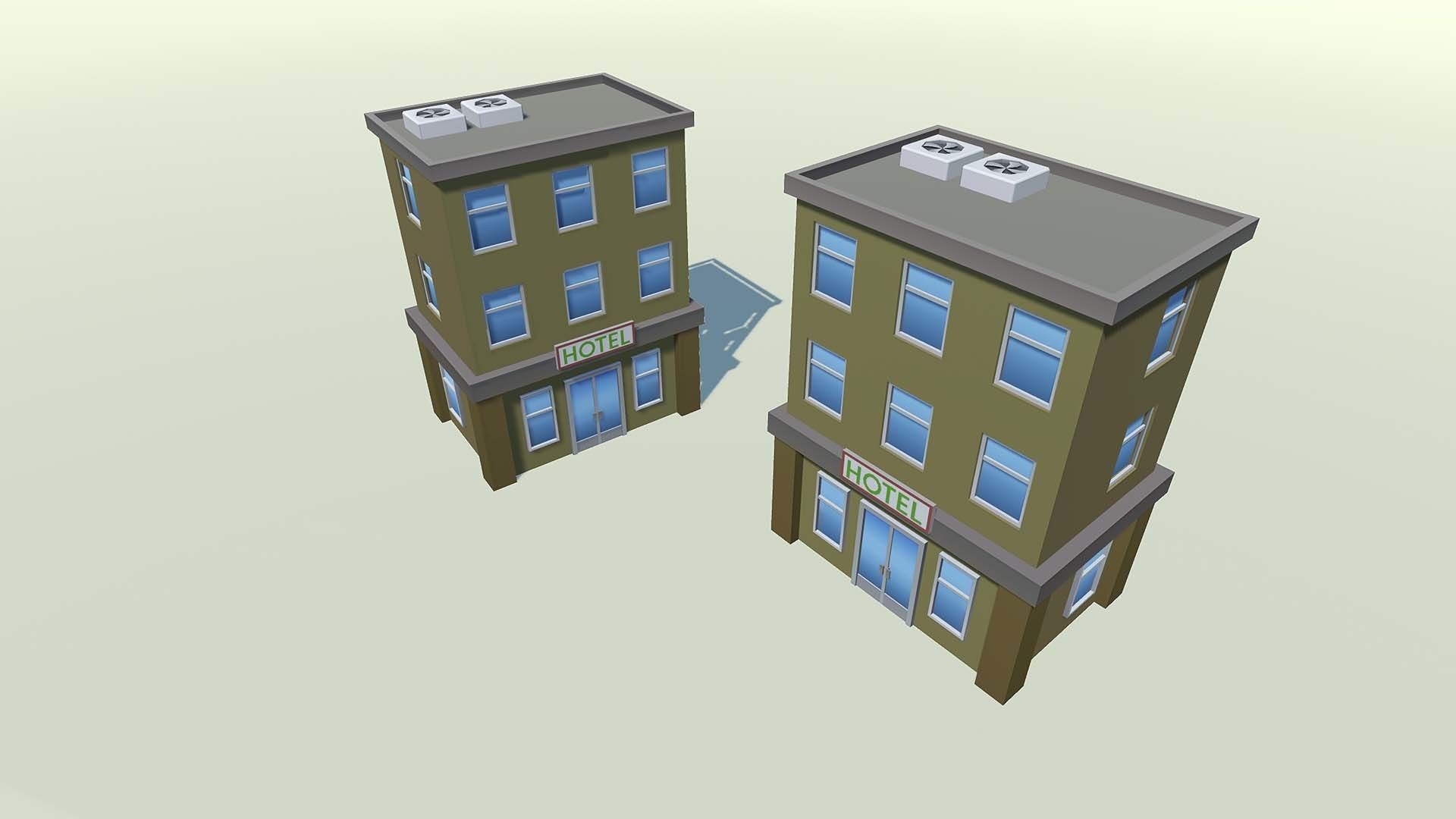 Mobile lowpoly buildings Low-poly 3D model_15
