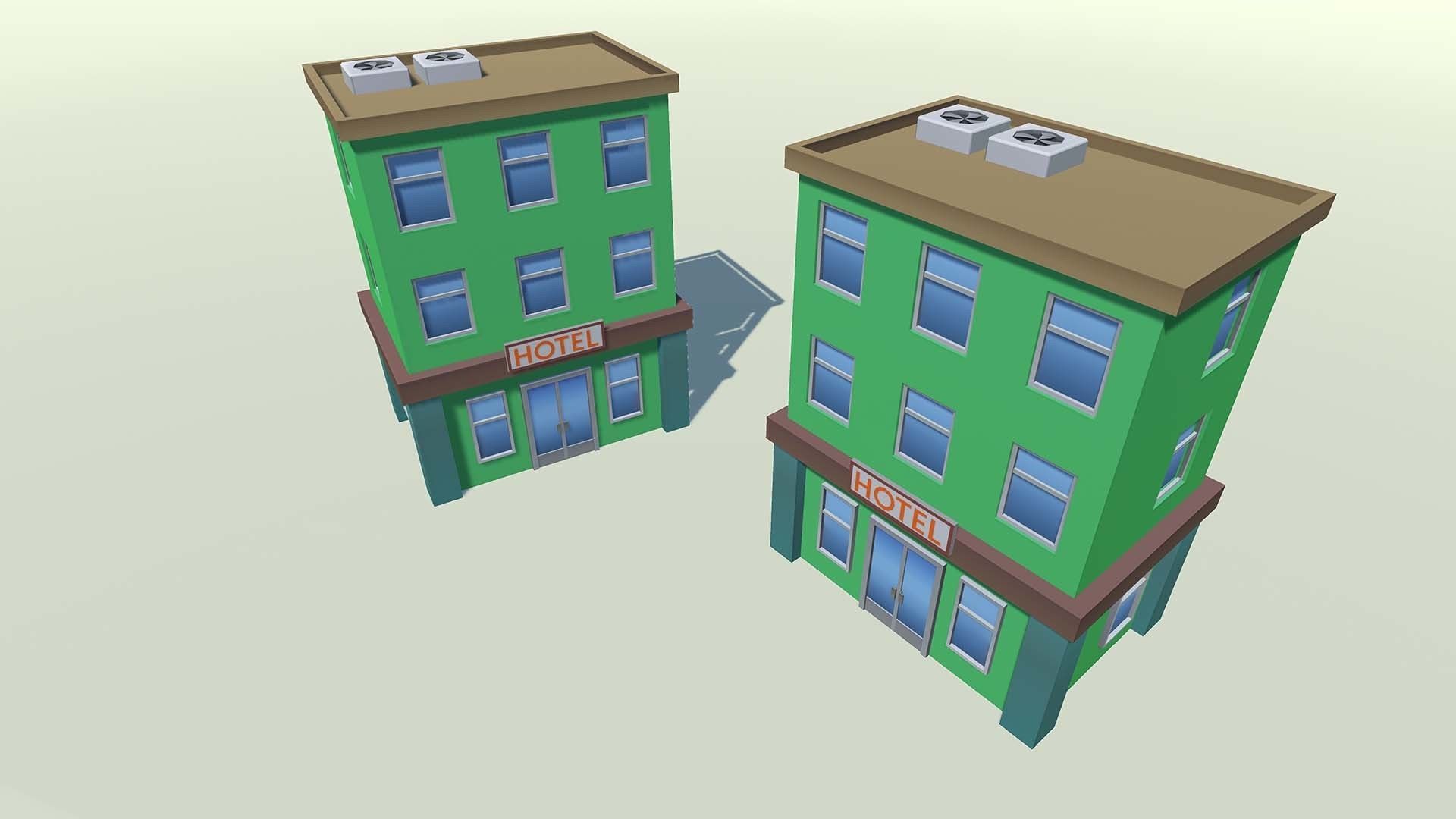 Mobile lowpoly buildings Low-poly 3D model_17