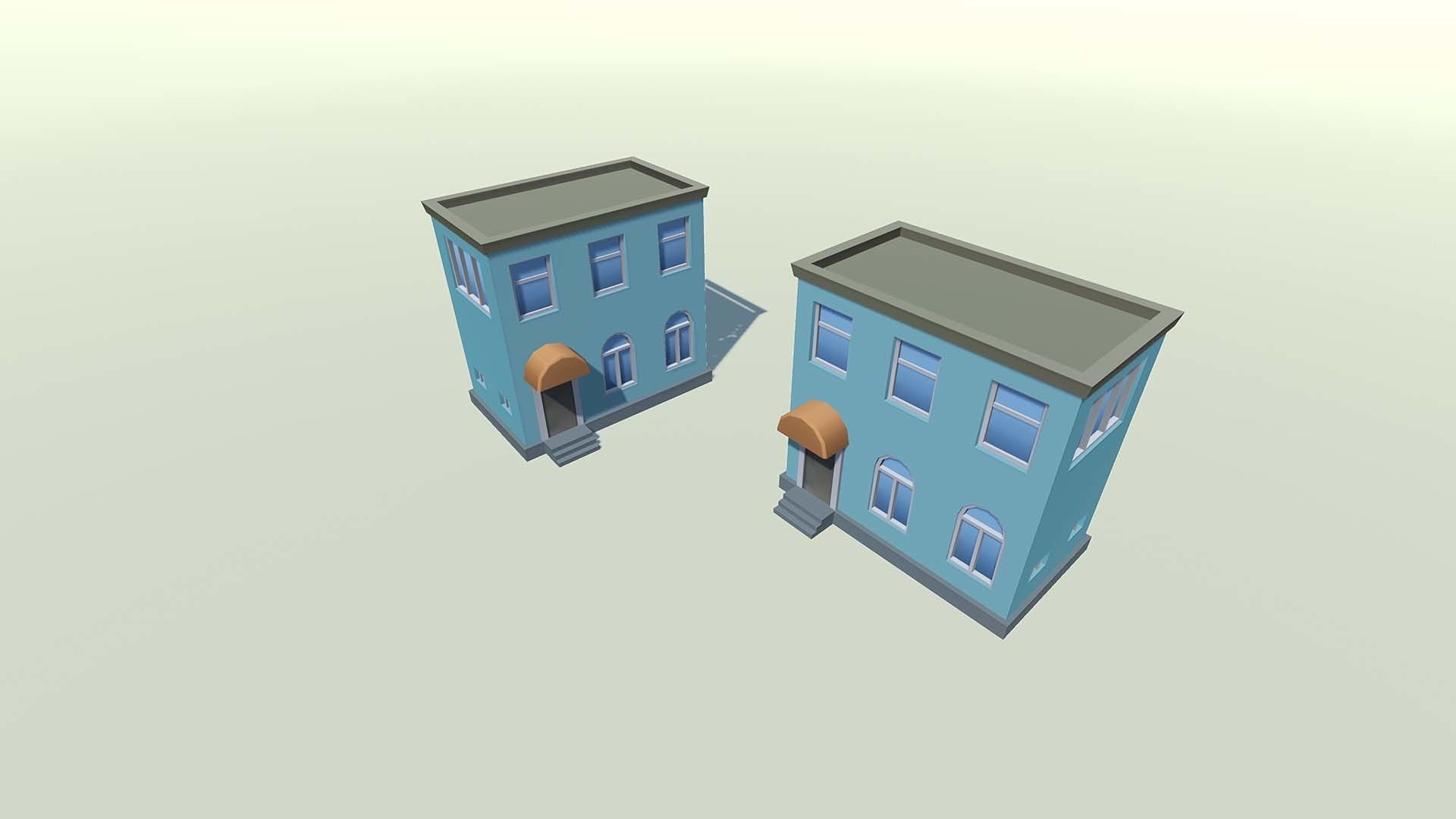 Mobile lowpoly buildings Low-poly 3D model_30