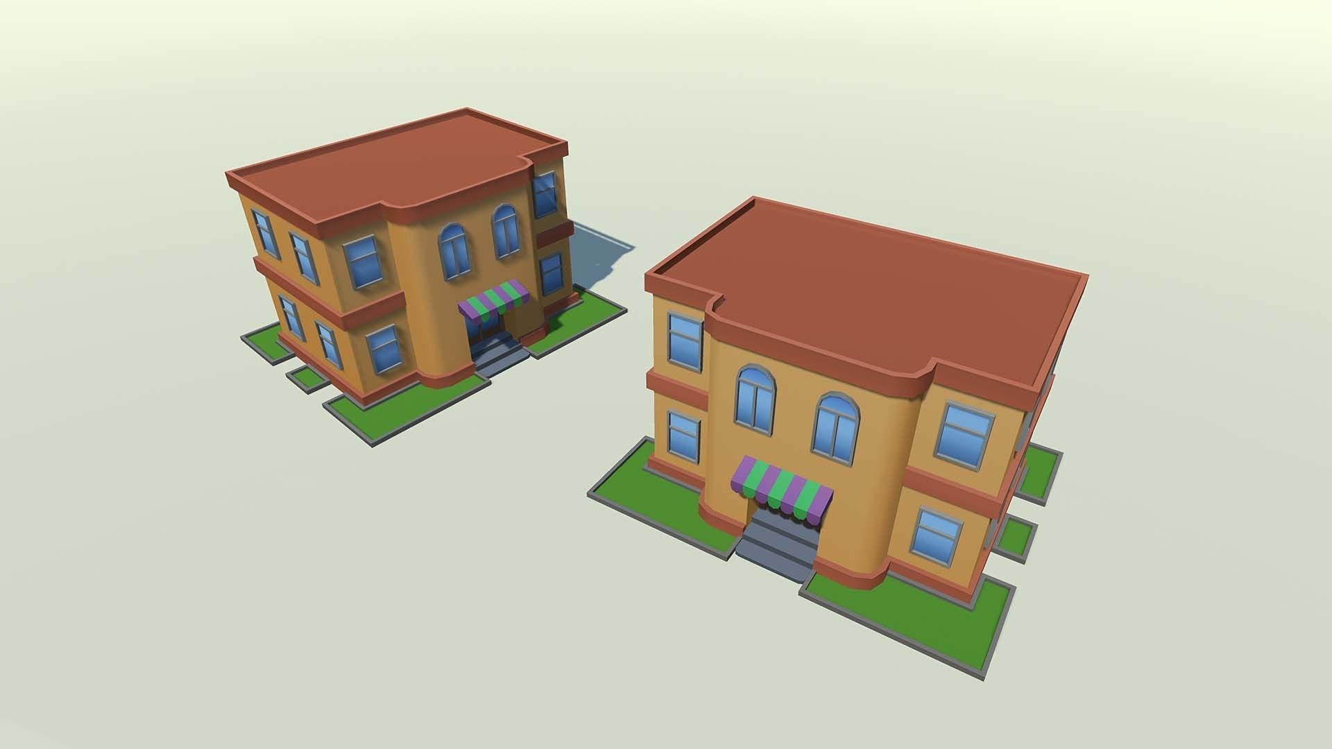 Mobile lowpoly buildings Low-poly 3D model_14