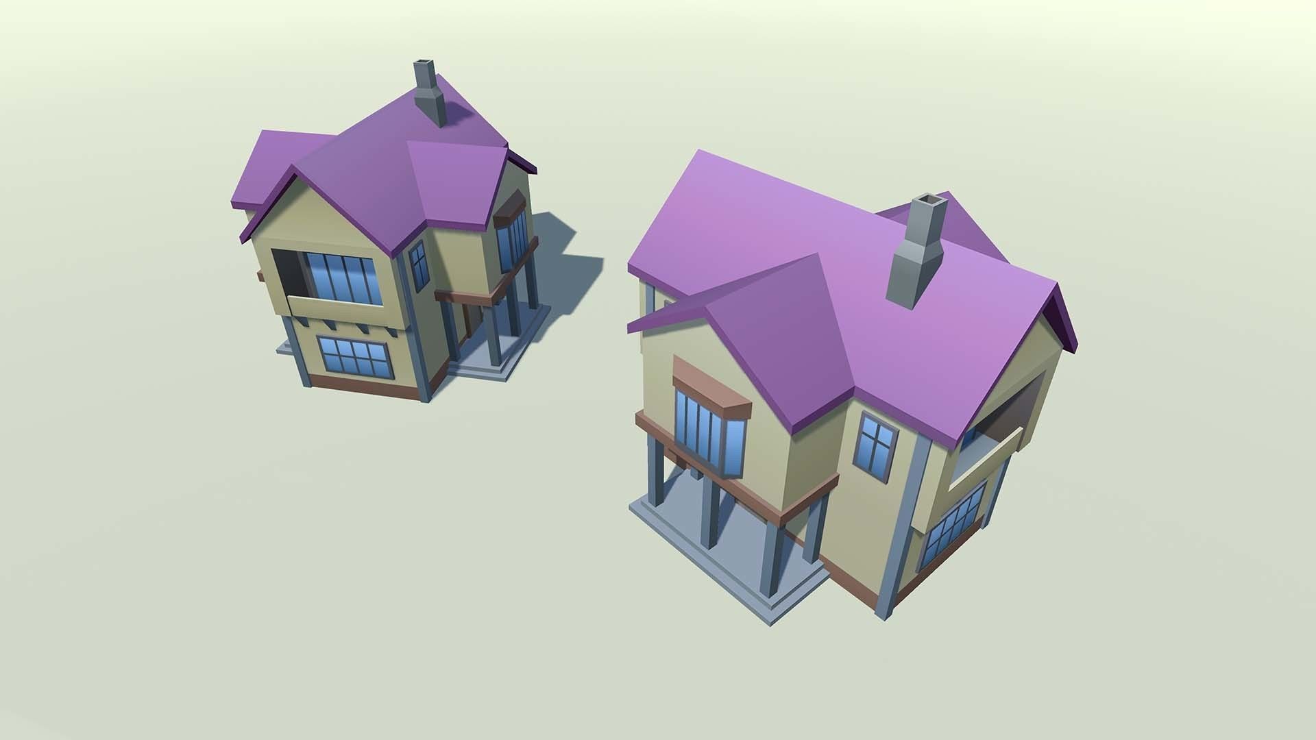 Mobile lowpoly buildings Low-poly 3D model_49