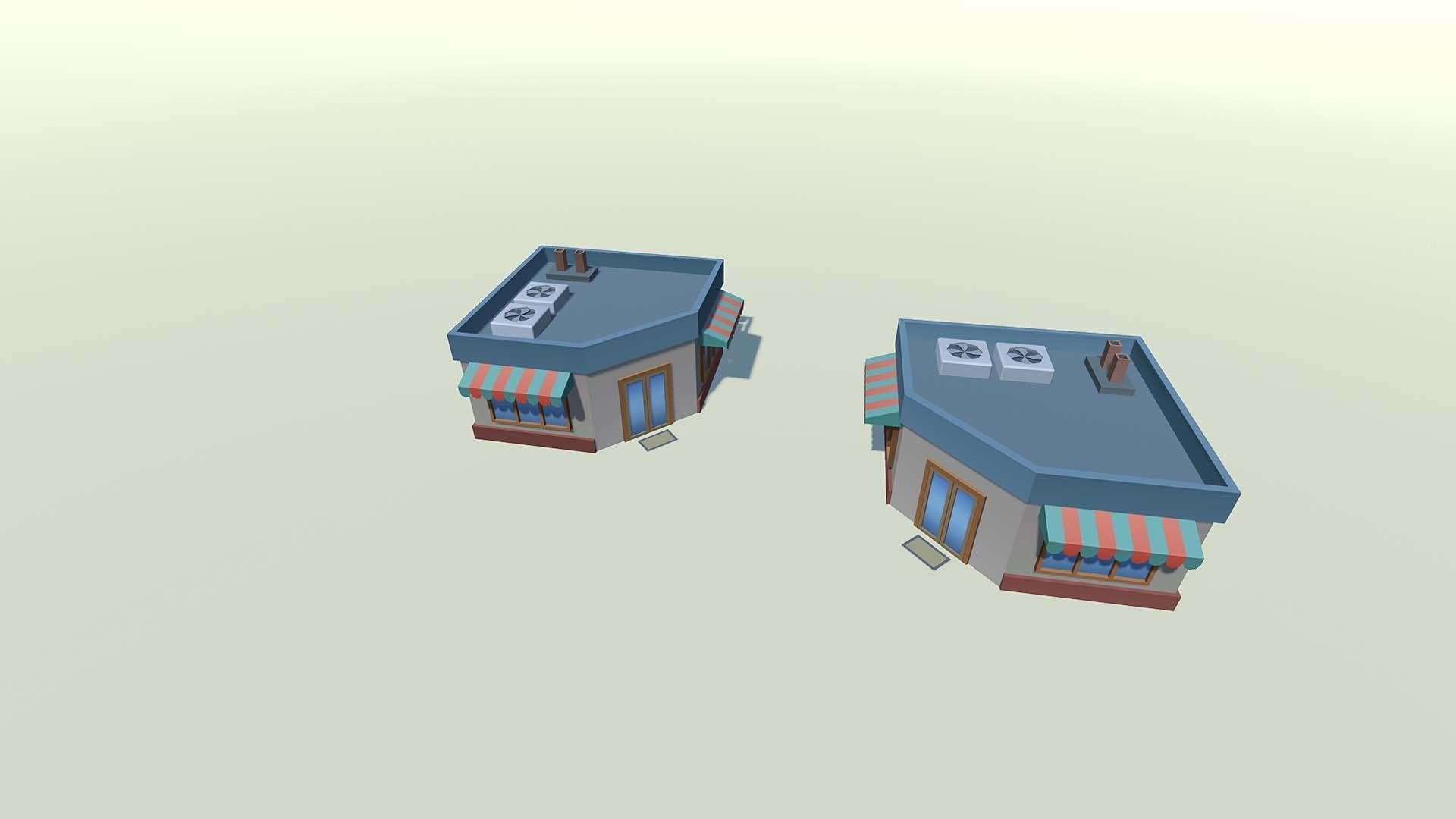Mobile lowpoly buildings Low-poly 3D model_37