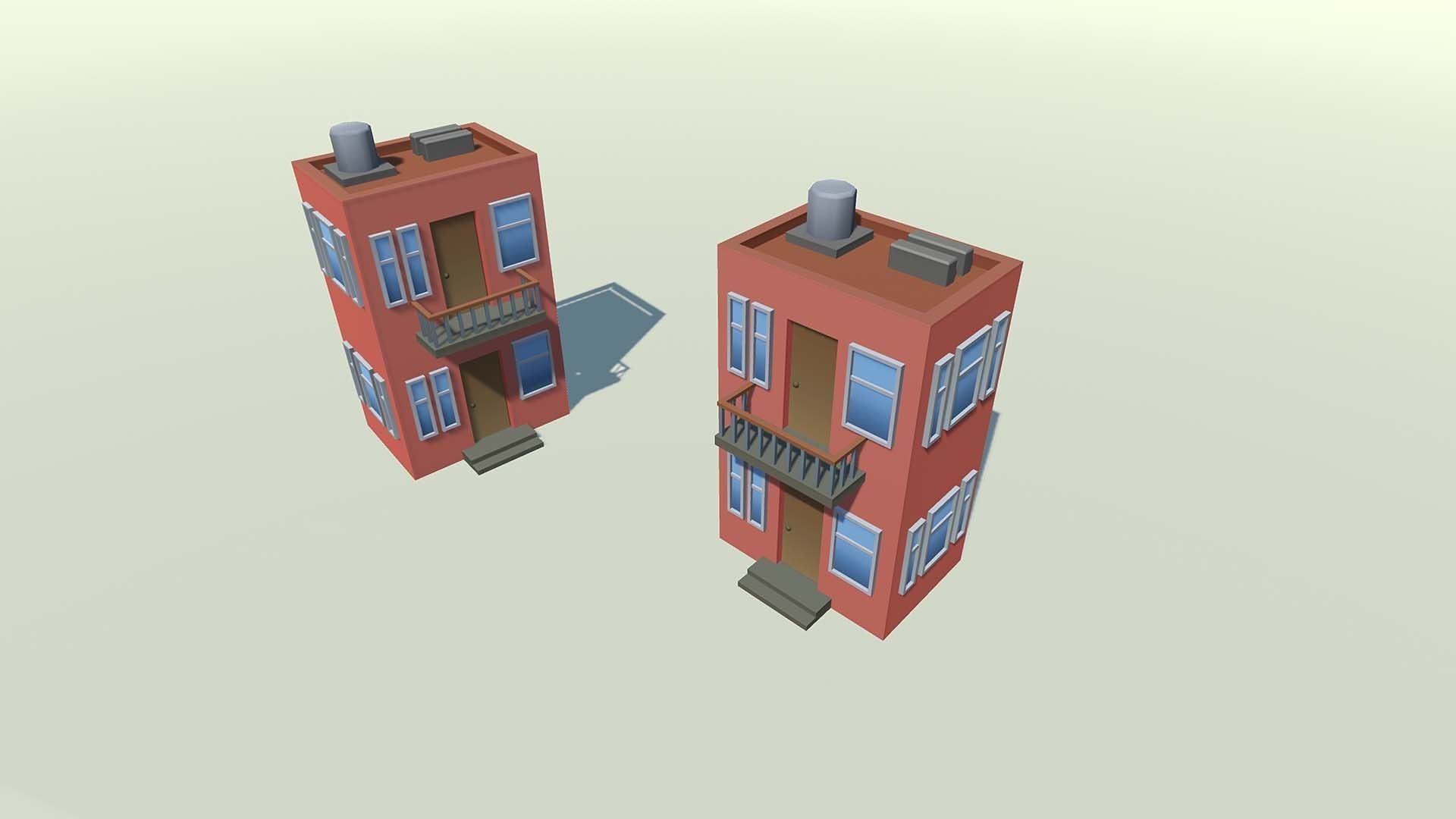 Mobile lowpoly buildings Low-poly 3D model_26