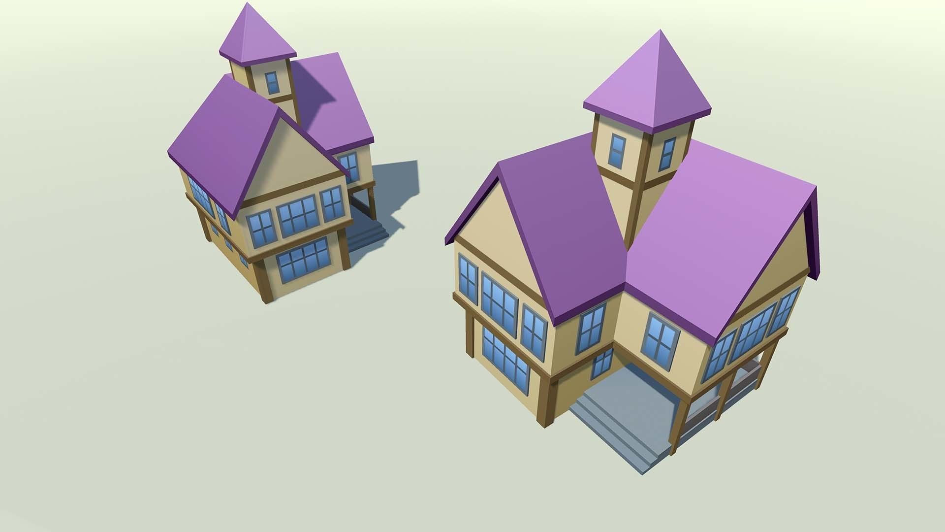 Mobile lowpoly buildings Low-poly 3D model_38