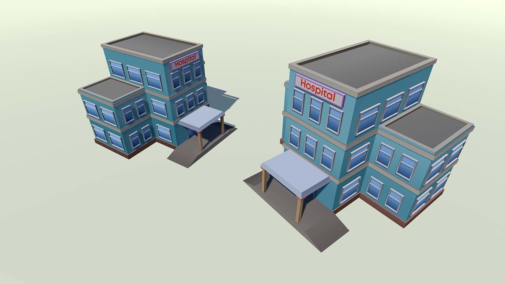 Mobile lowpoly buildings Low-poly 3D model_8