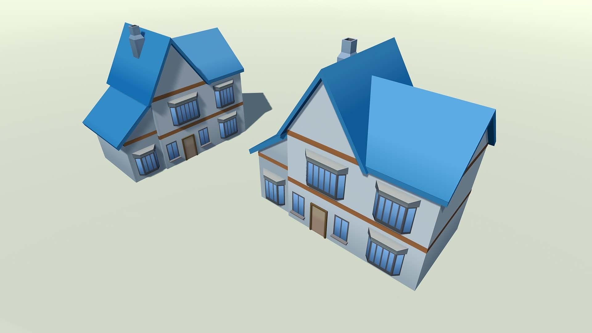 Mobile lowpoly buildings Low-poly 3D model_40