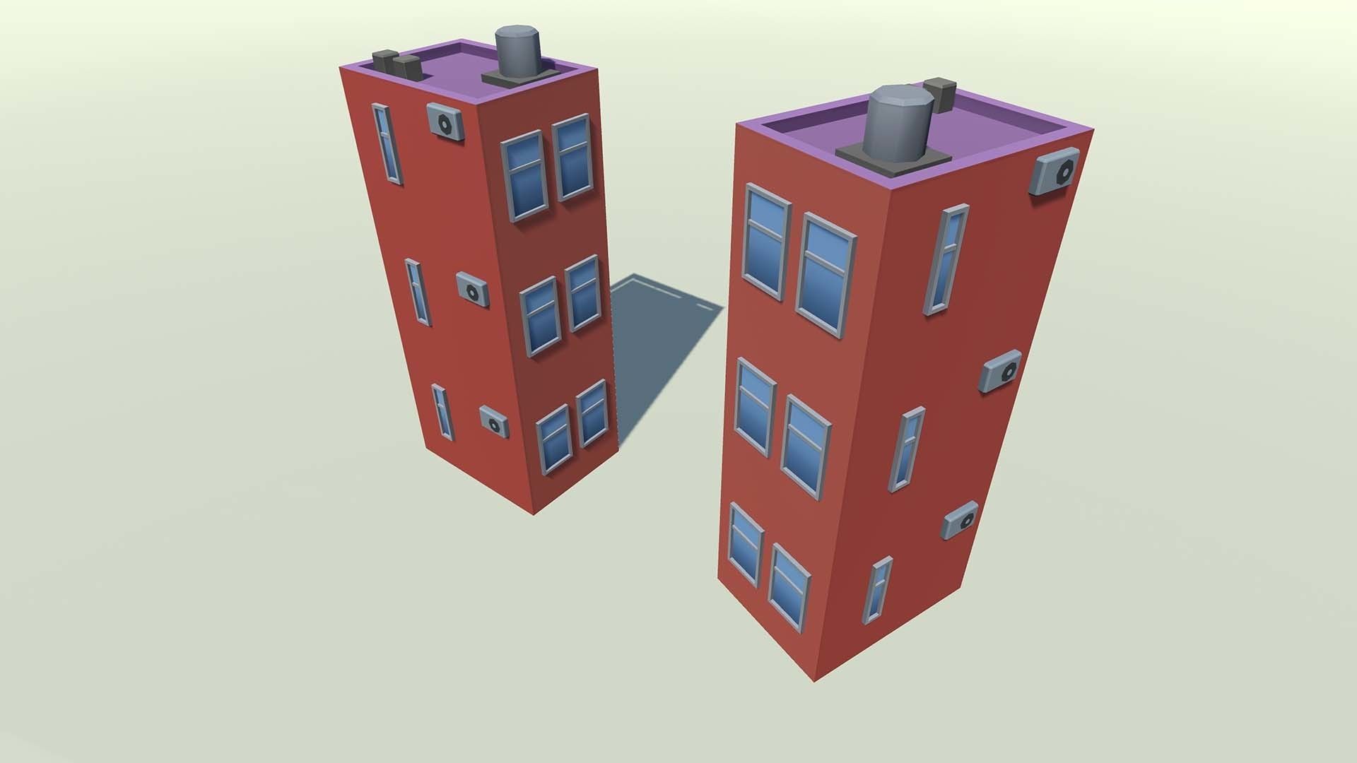 Mobile lowpoly buildings Low-poly 3D model_11