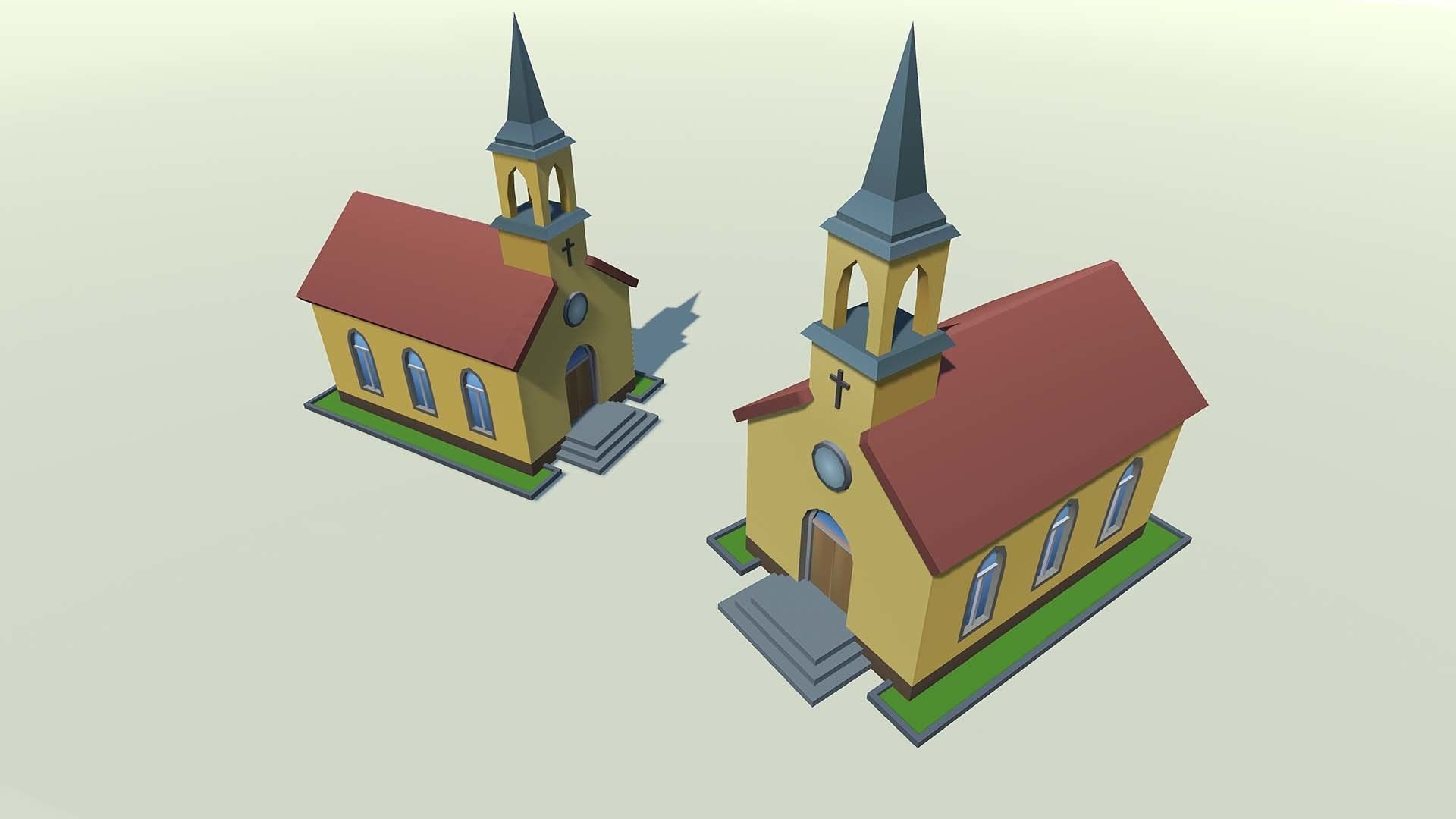 Mobile lowpoly buildings Low-poly 3D model_19