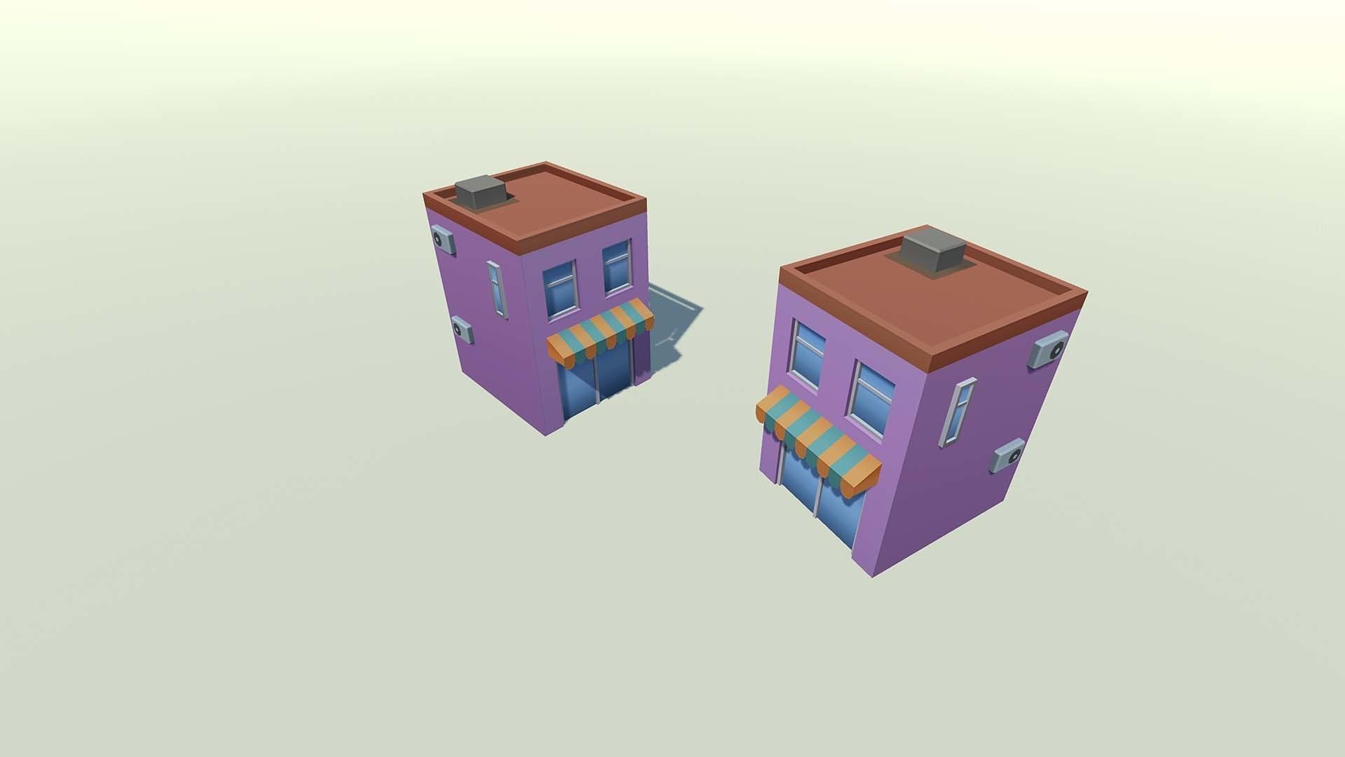 Mobile lowpoly buildings Low-poly 3D model_33