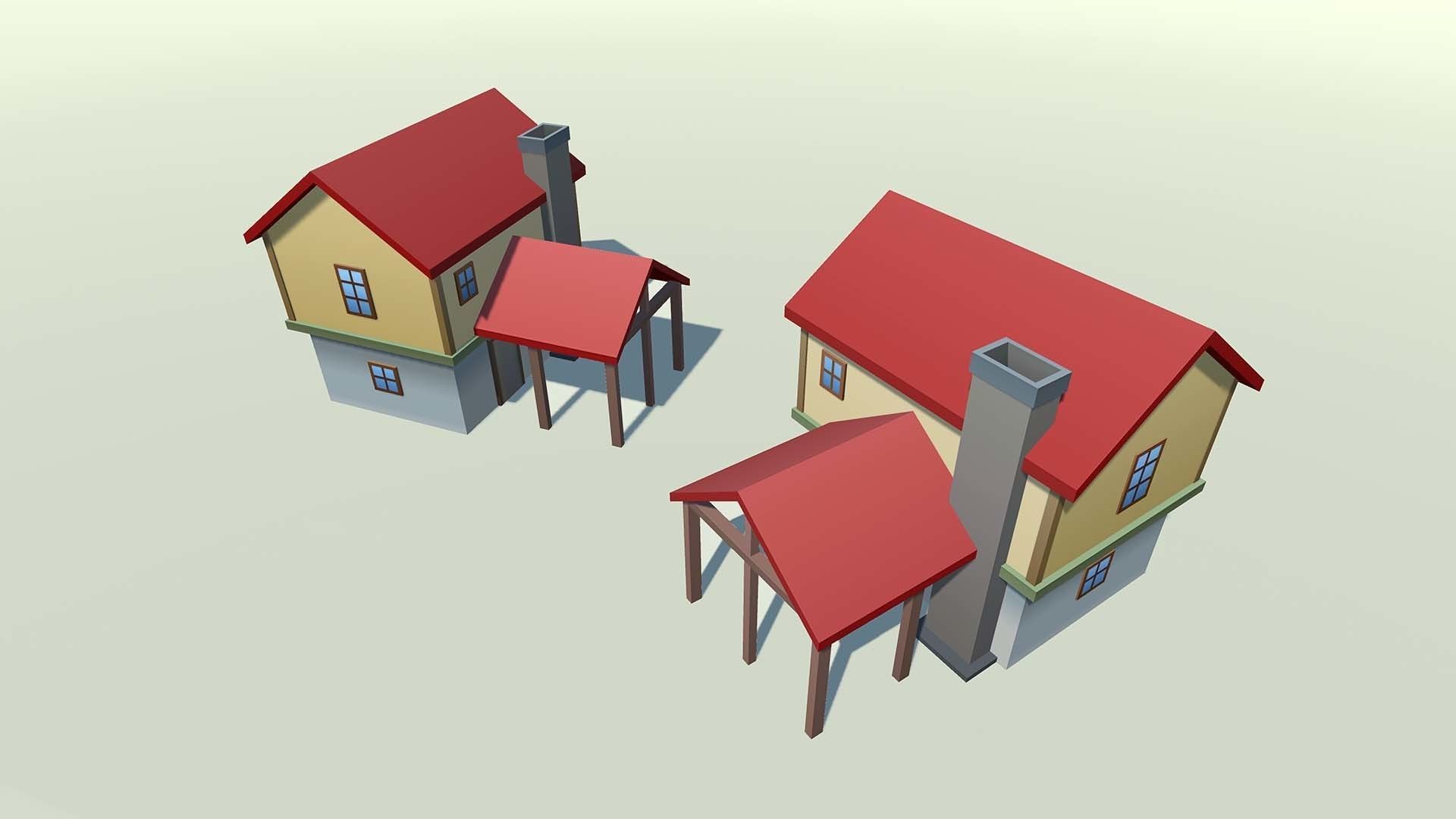 Mobile lowpoly buildings Low-poly 3D model_44