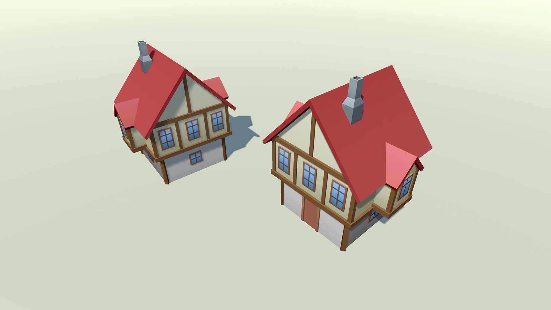 Mobile lowpoly buildings Low-poly 3D model_6