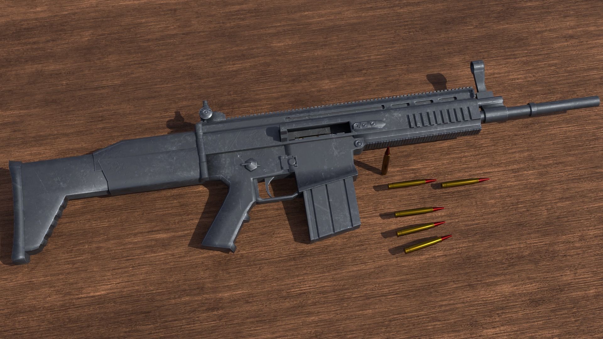 Fn Scar Free low-poly 3D model_1