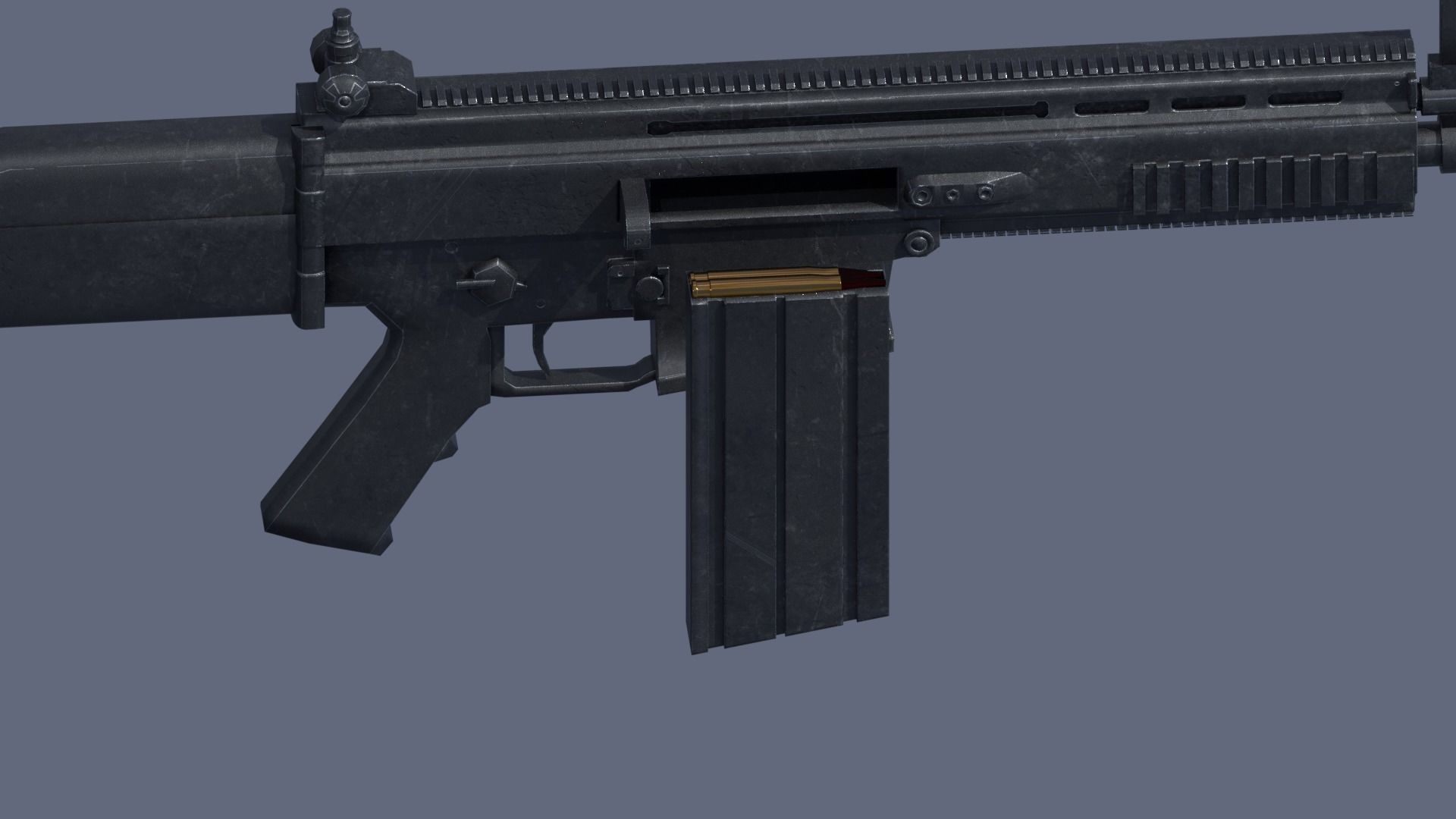 Fn Scar Free low-poly 3D model_4