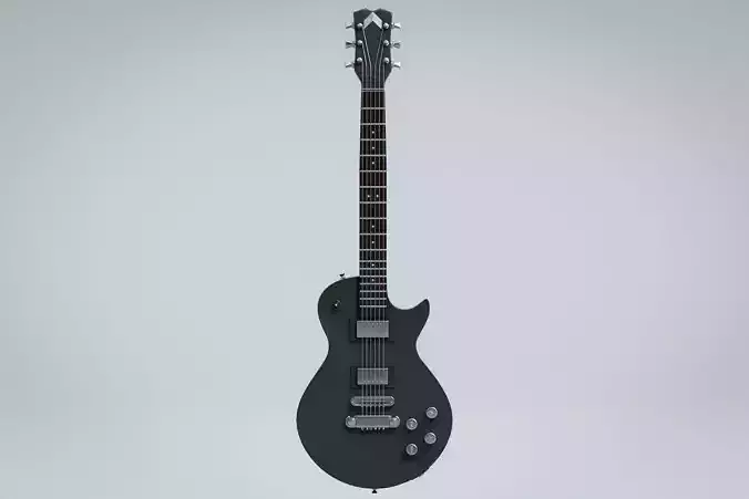Guitar Gibson Black 3D Model