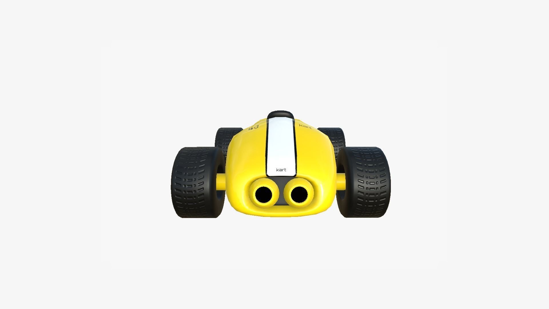 Cartoon Kart F06 Yellow - Vehicle Racing Design Low-poly 3D model_2