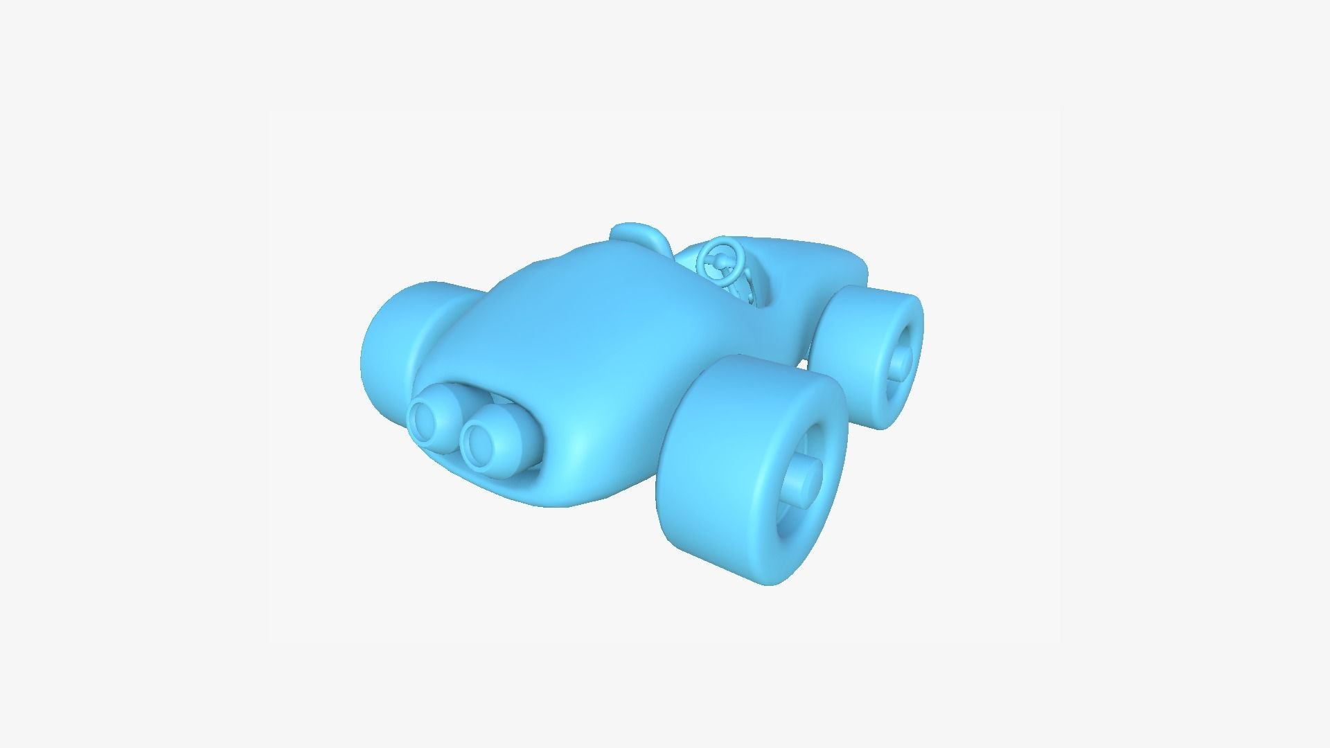 Cartoon Kart F06 Yellow - Vehicle Racing Design Low-poly 3D model_10