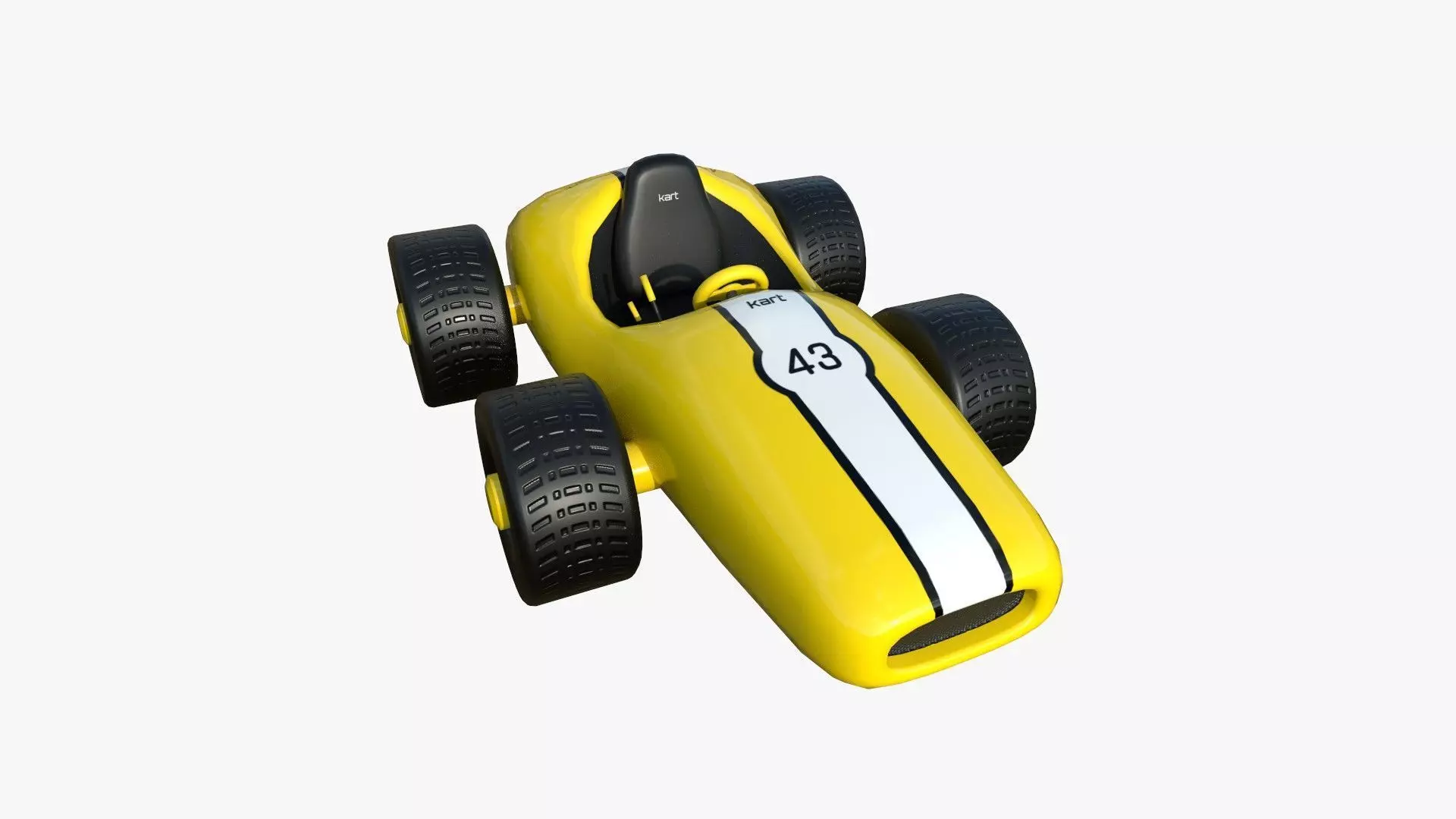 Cartoon Kart F06 Yellow - Vehicle Racing Design Low-poly 3D model_0