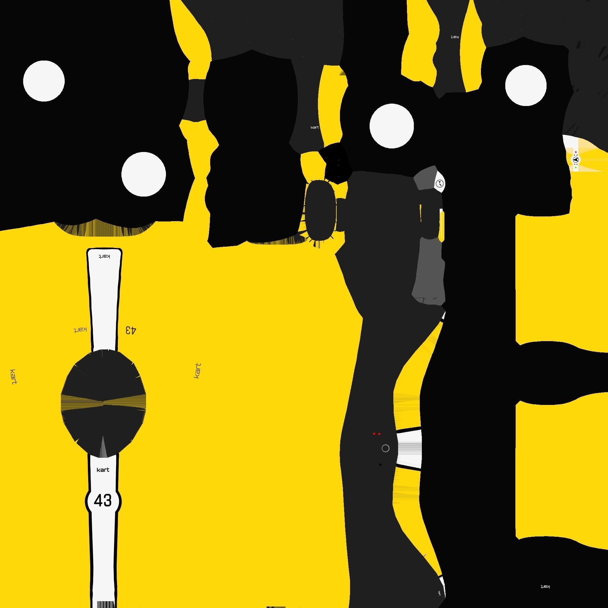 Cartoon Kart F06 Yellow - Vehicle Racing Design Low-poly 3D model_23