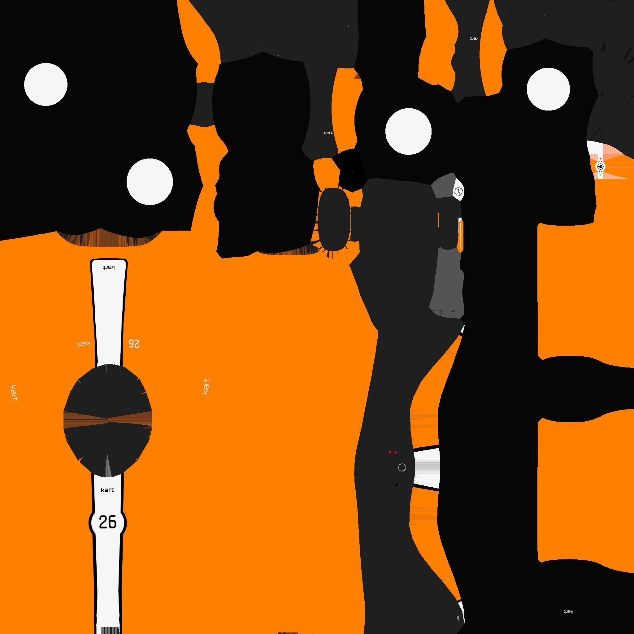 Cartoon Kart F07 Orange - Vehicle Racing Design Low-poly 3D model_23