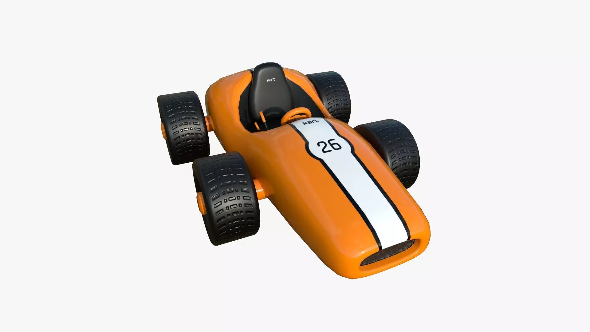 Cartoon Kart F07 Orange - Vehicle Racing Design Low-poly 3D model_0