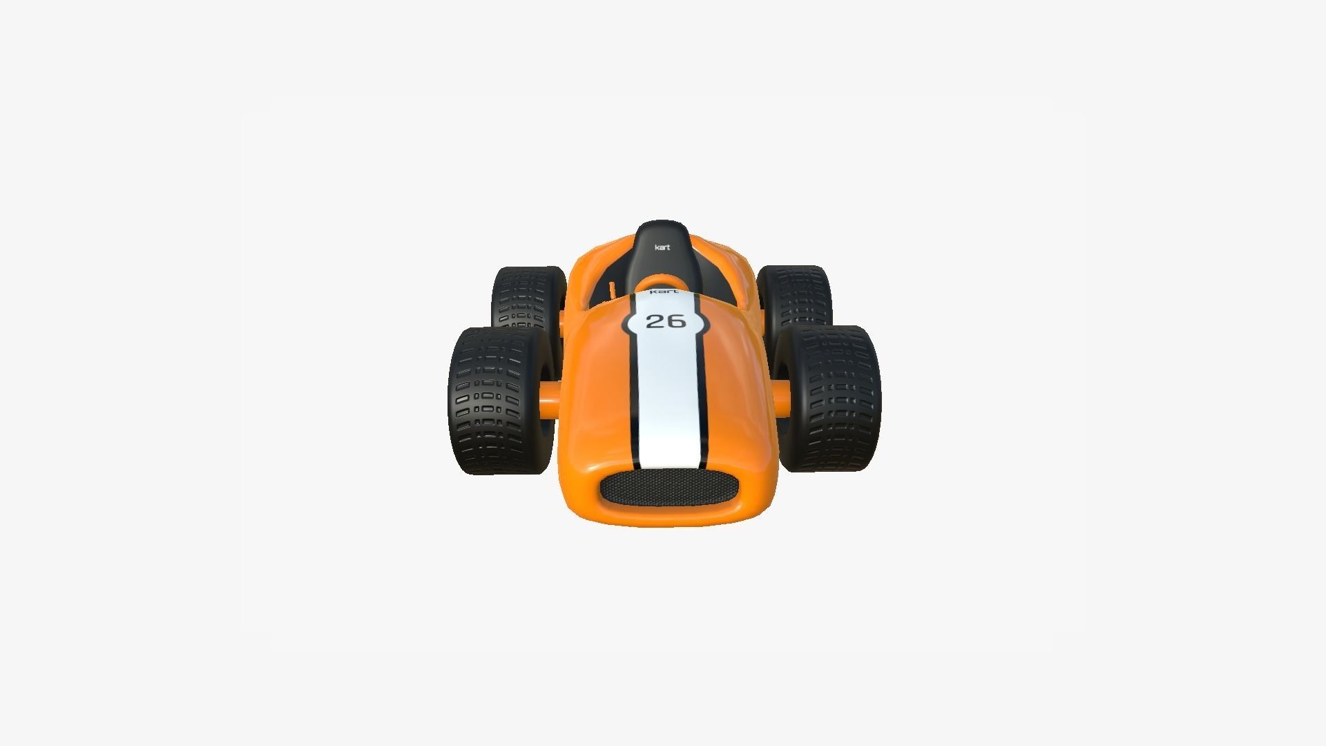 Cartoon Kart F07 Orange - Vehicle Racing Design Low-poly 3D model_4