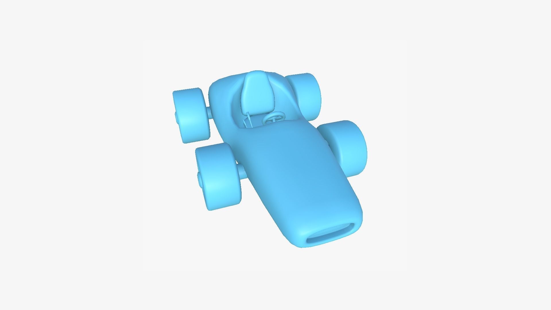 Cartoon Kart F07 Orange - Vehicle Racing Design Low-poly 3D model_7