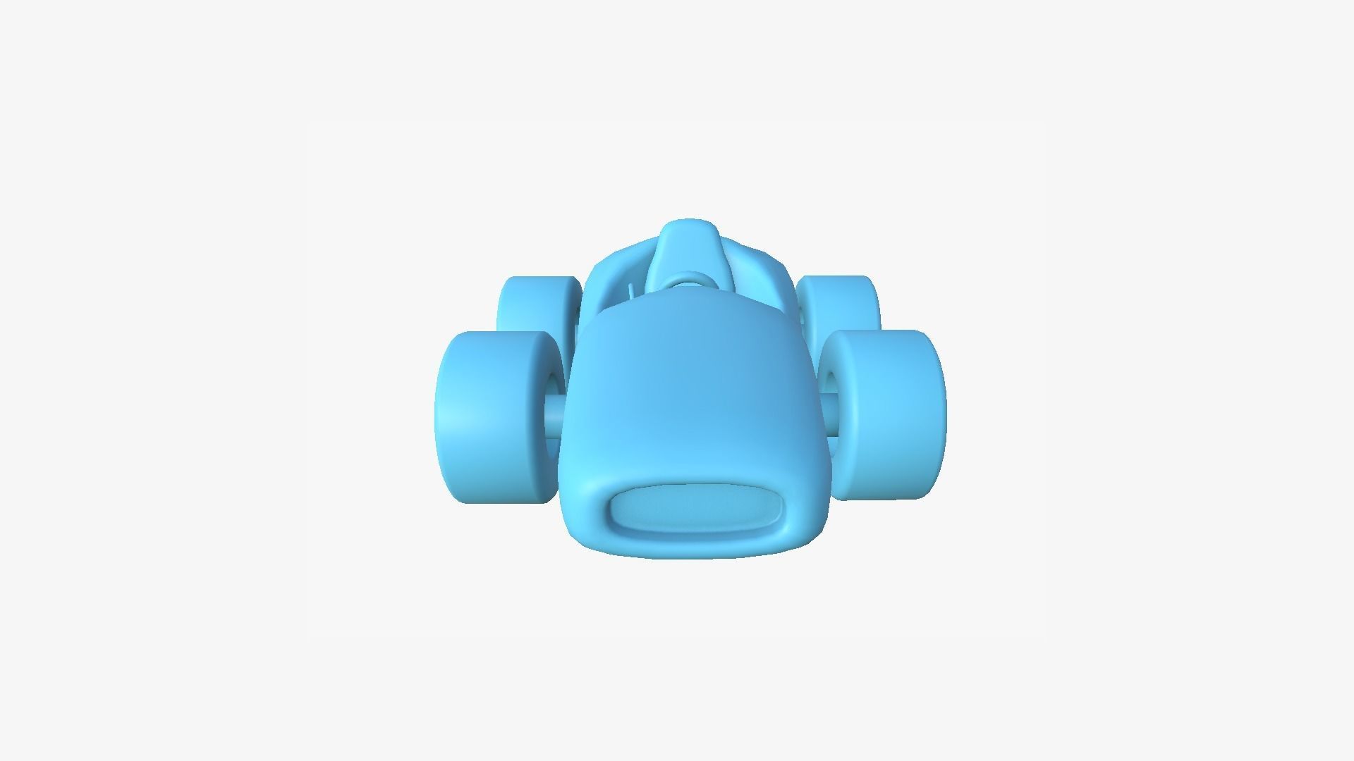 Cartoon Kart F08 White - Vehicle Racing Design Low-poly 3D model_13