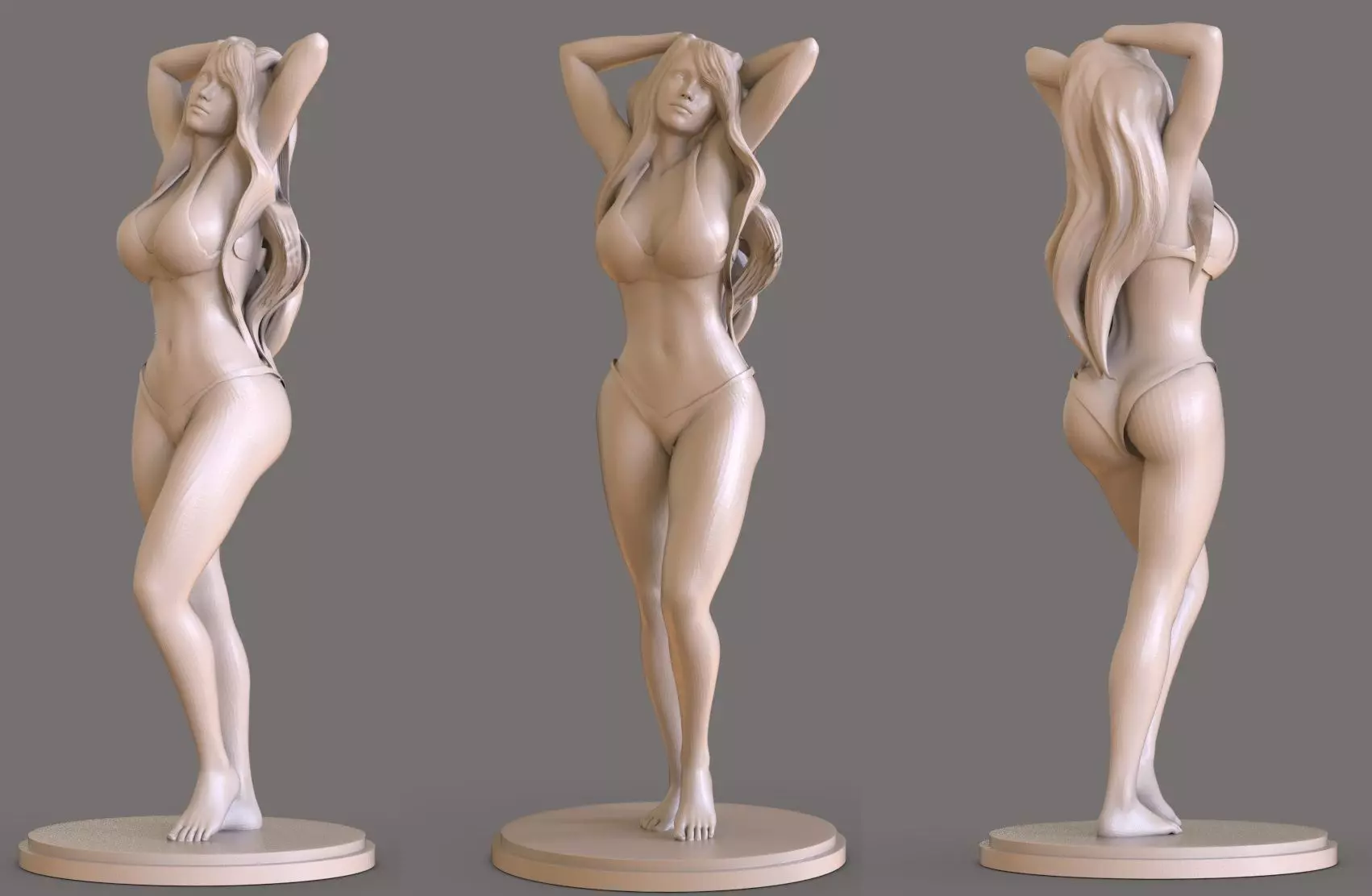 Summer Girl Statue 3D print model_0