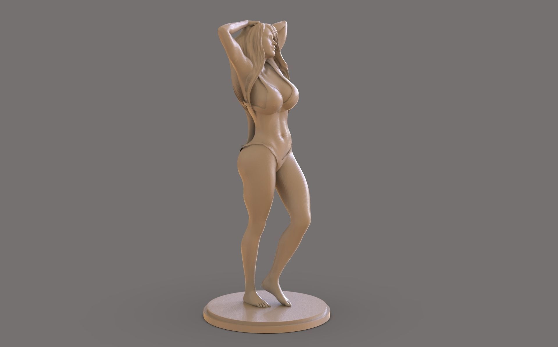 Summer Girl Statue 3D print model_5